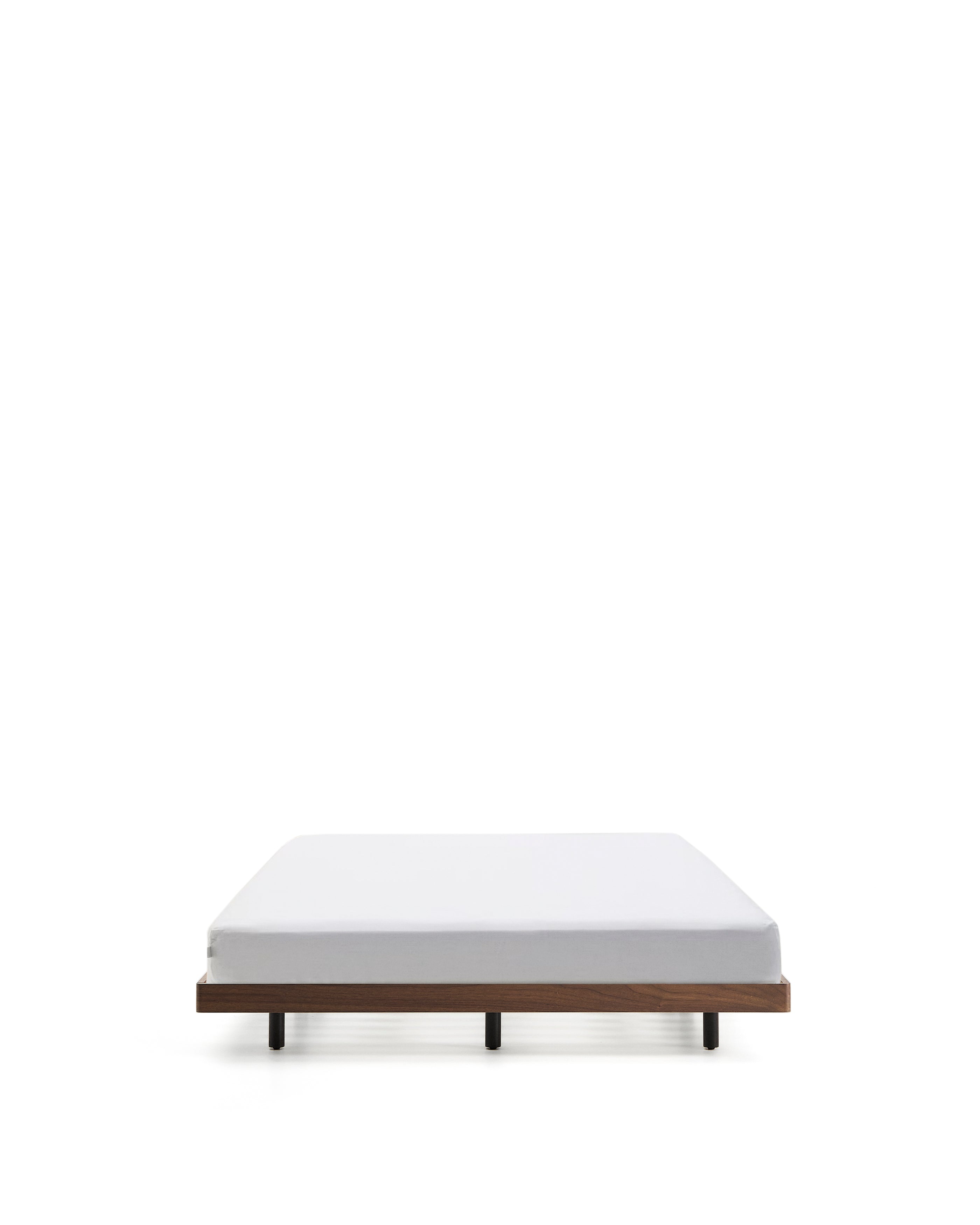 Norlen bed base in walnut veneer with dark finish for 180 x 200cm mattress FSC Mix Credit - Product Image