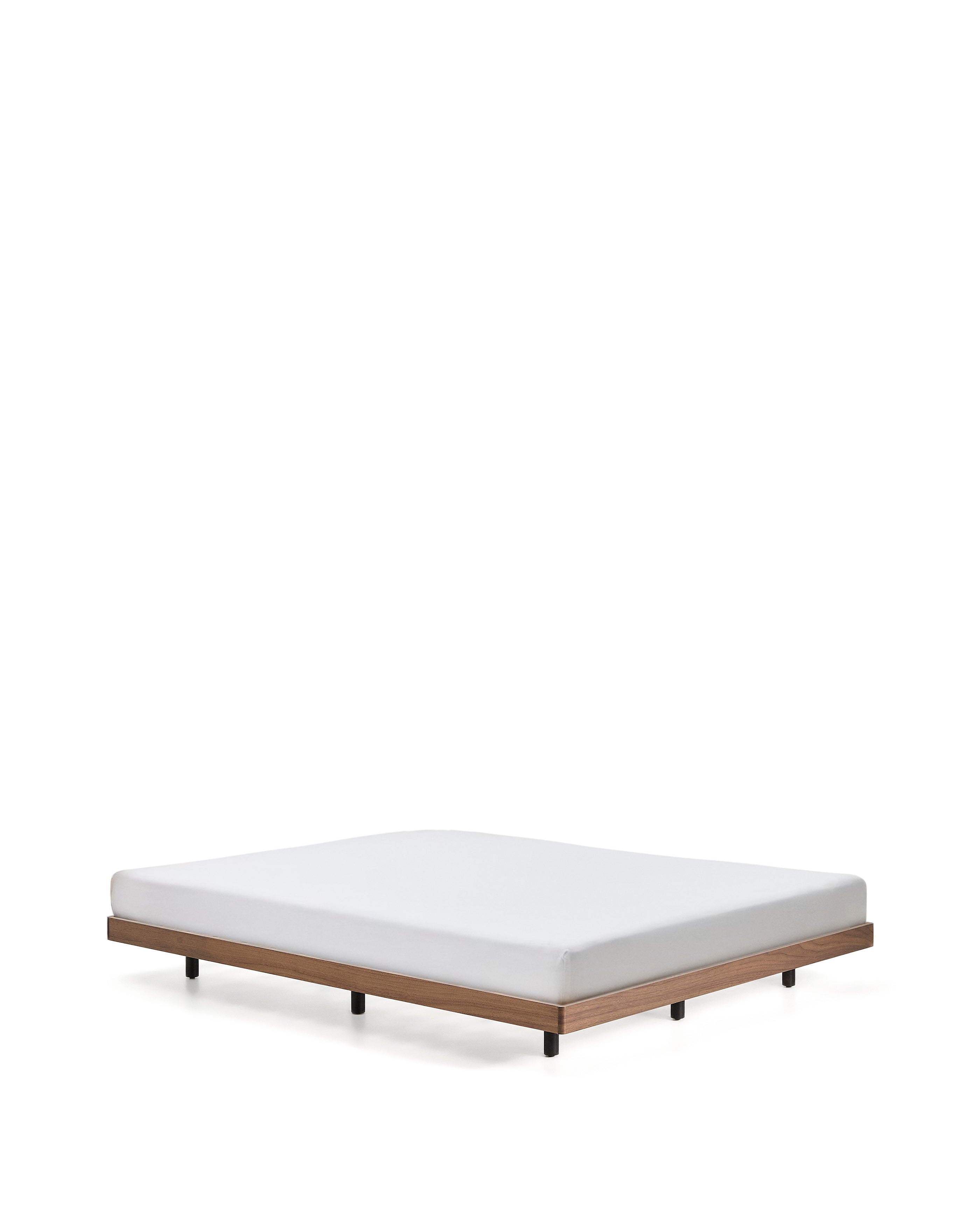 Norlen bed base in walnut veneer with dark finish for 180 x 200cm mattress FSC Mix Credit - Product Image