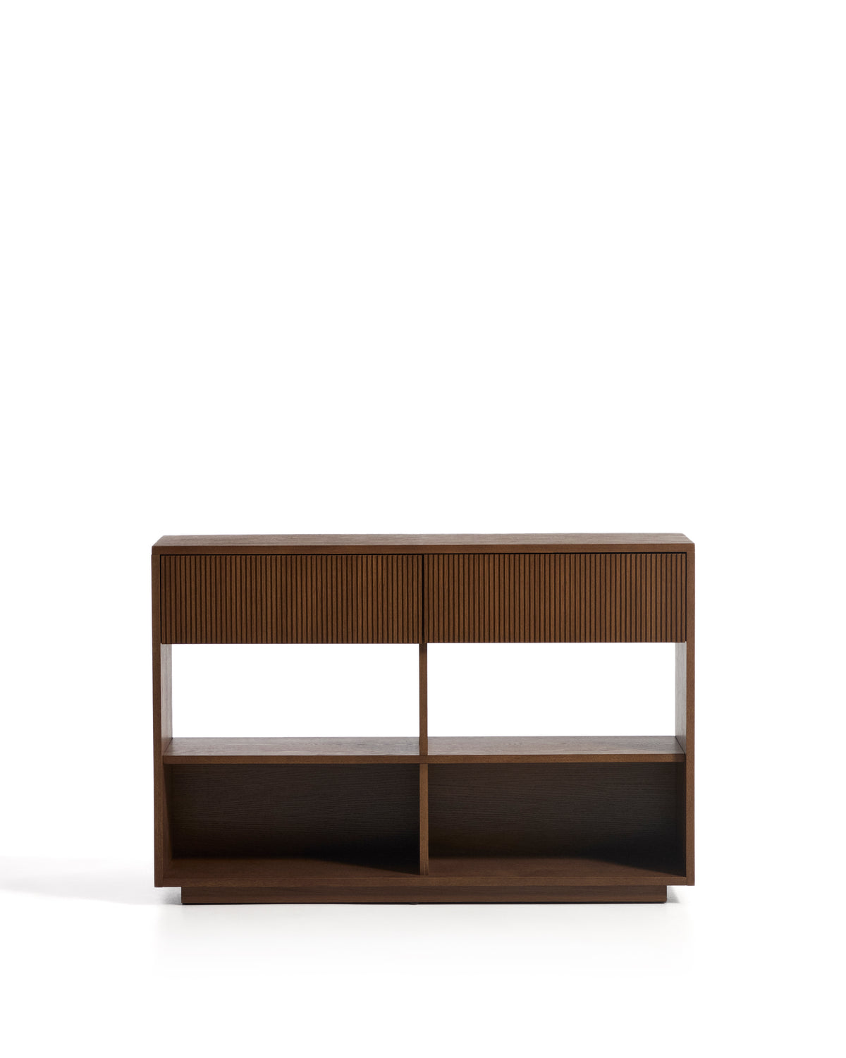 Helvine ash veneer console table with walnut finish 120 x 30 cm FSC 100% - Product Image