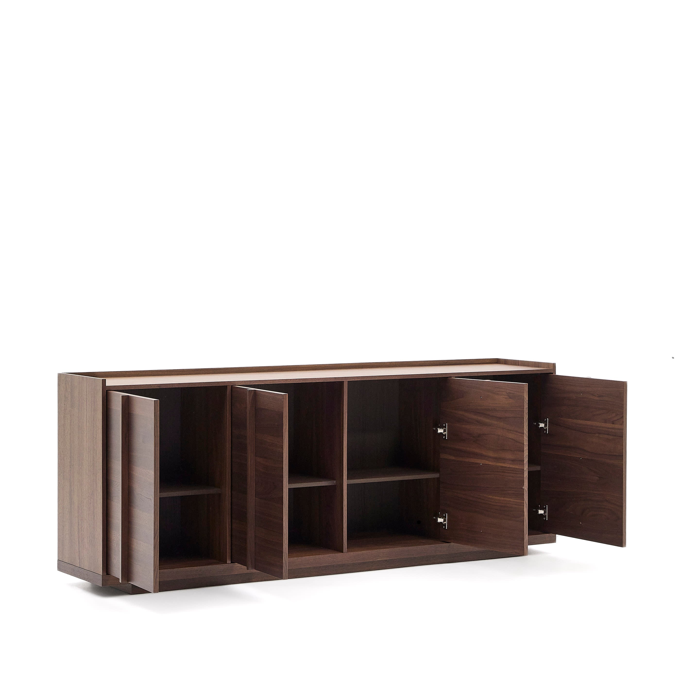 Onix side cabinet with walnut veneer, dark finish, 200 x 80 cm