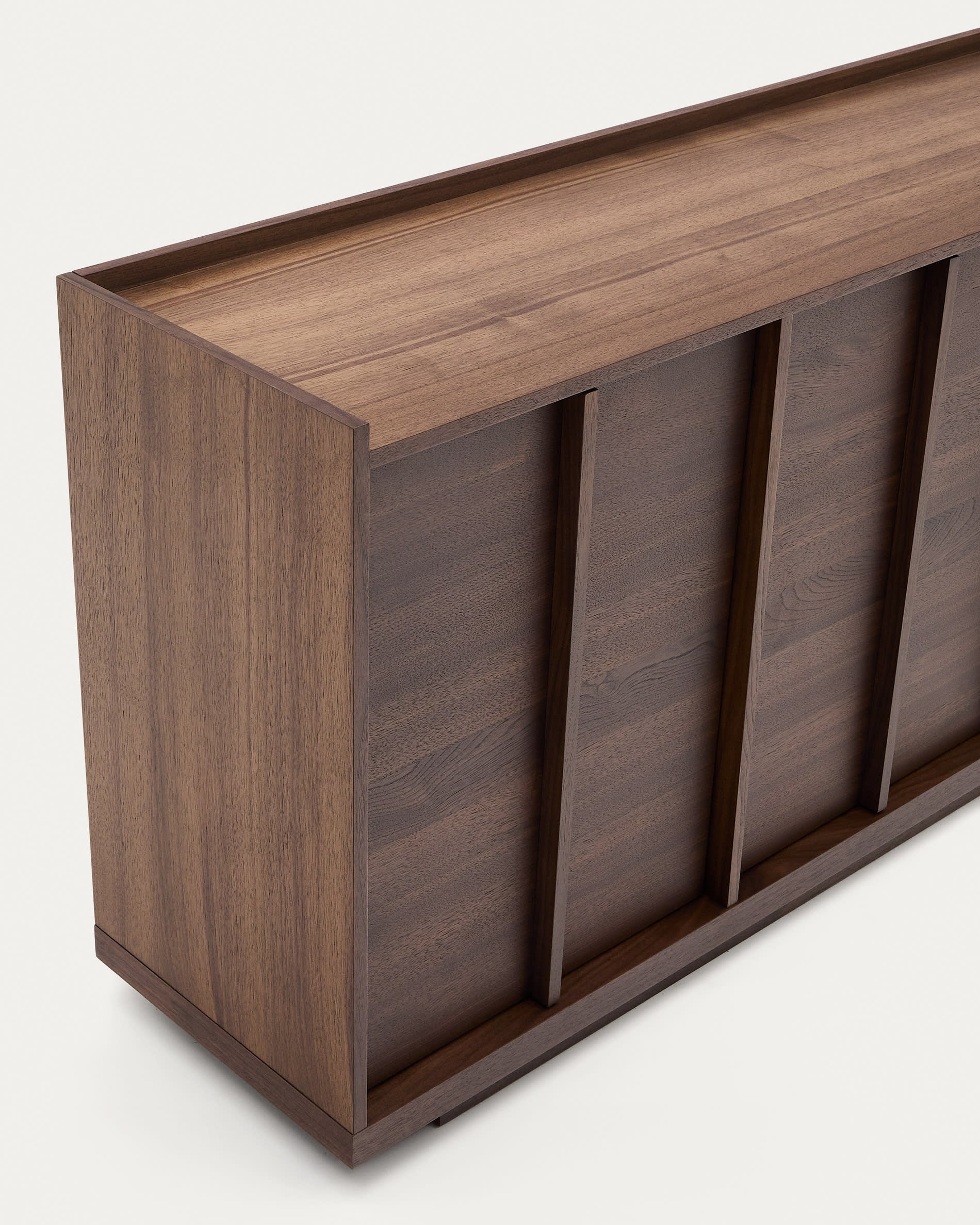 Onix side cabinet with walnut veneer, dark finish, 200 x 80 cm