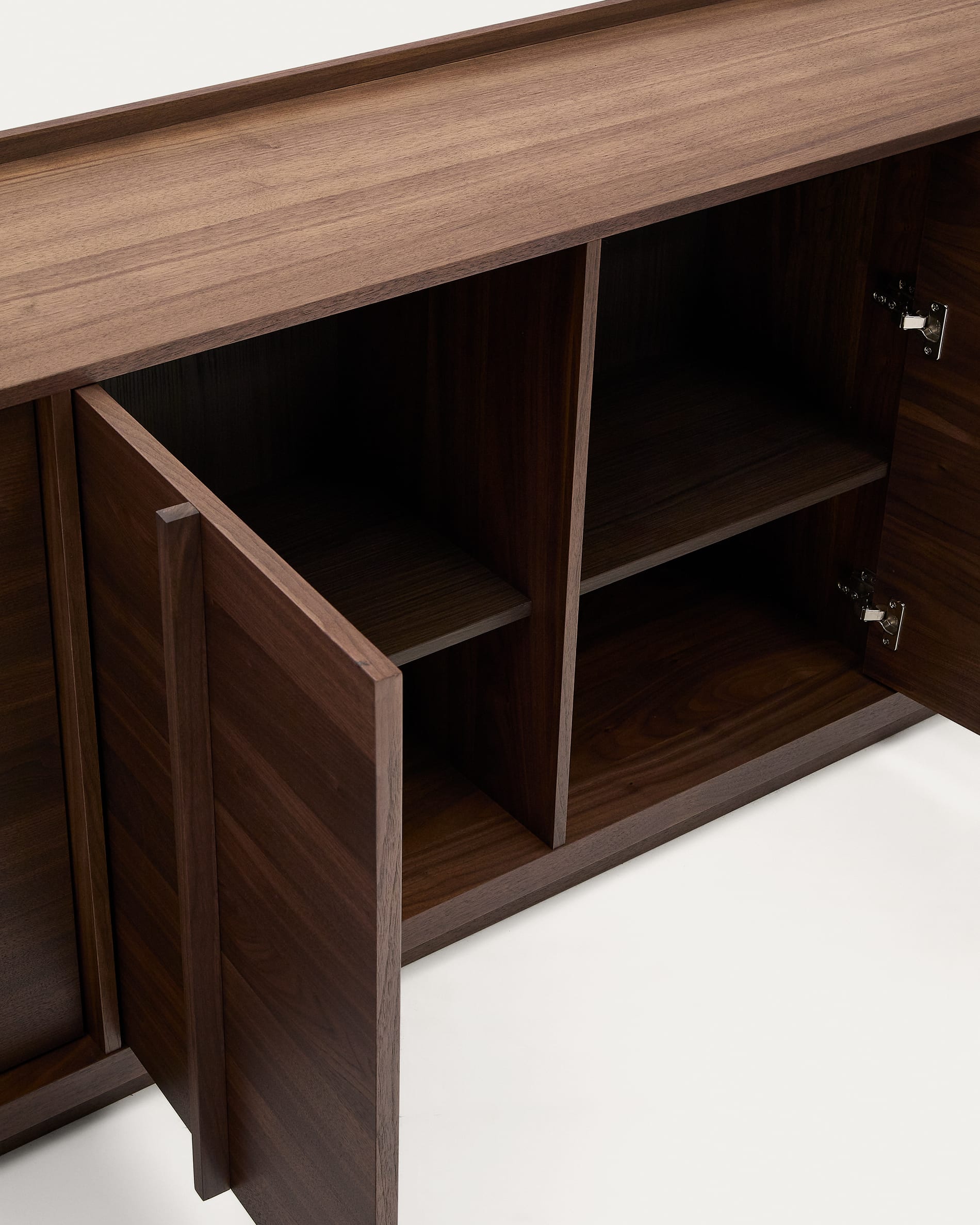 Onix side cabinet with walnut veneer, dark finish, 200 x 80 cm