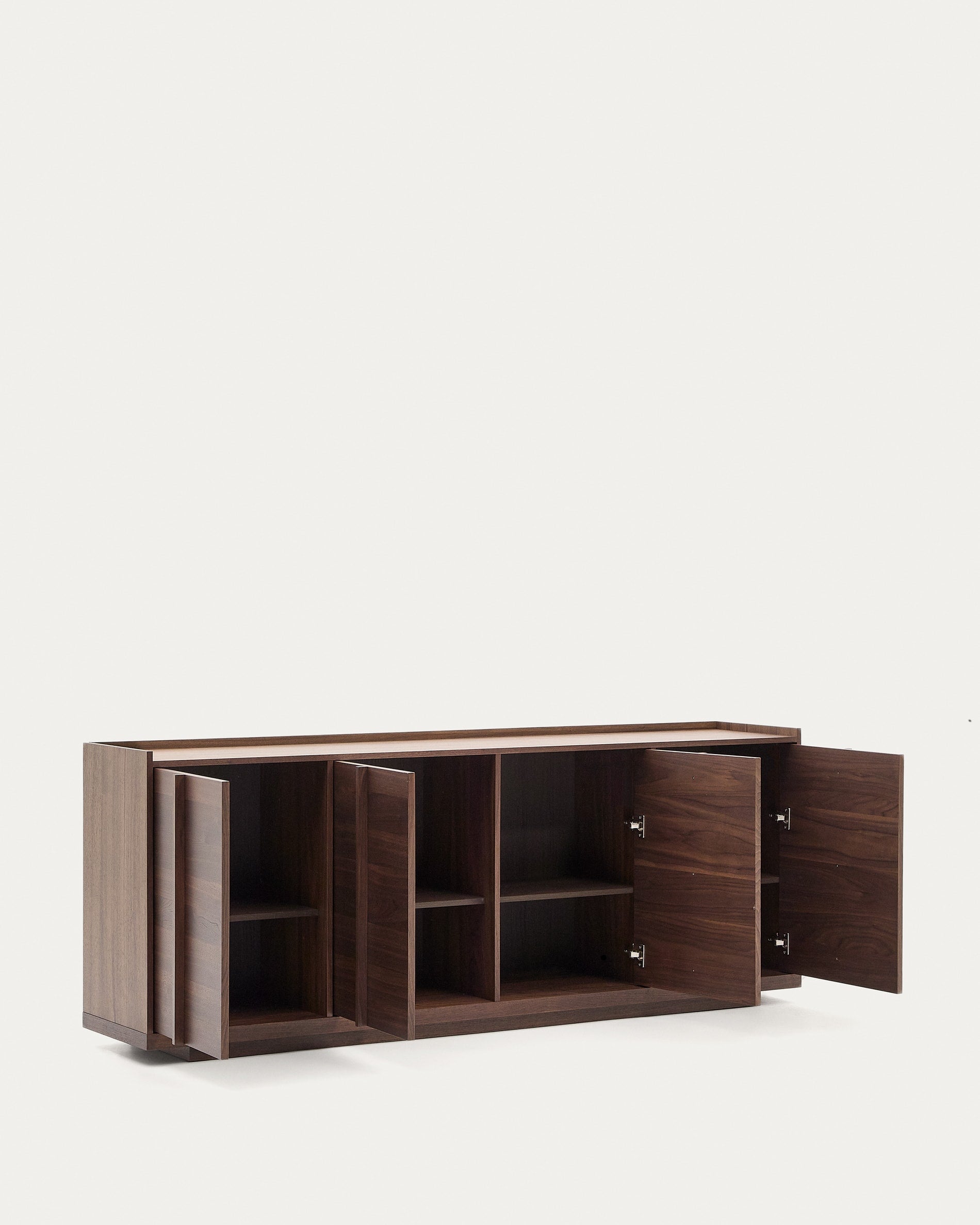 Onix side cabinet with walnut veneer, dark finish, 200 x 80 cm