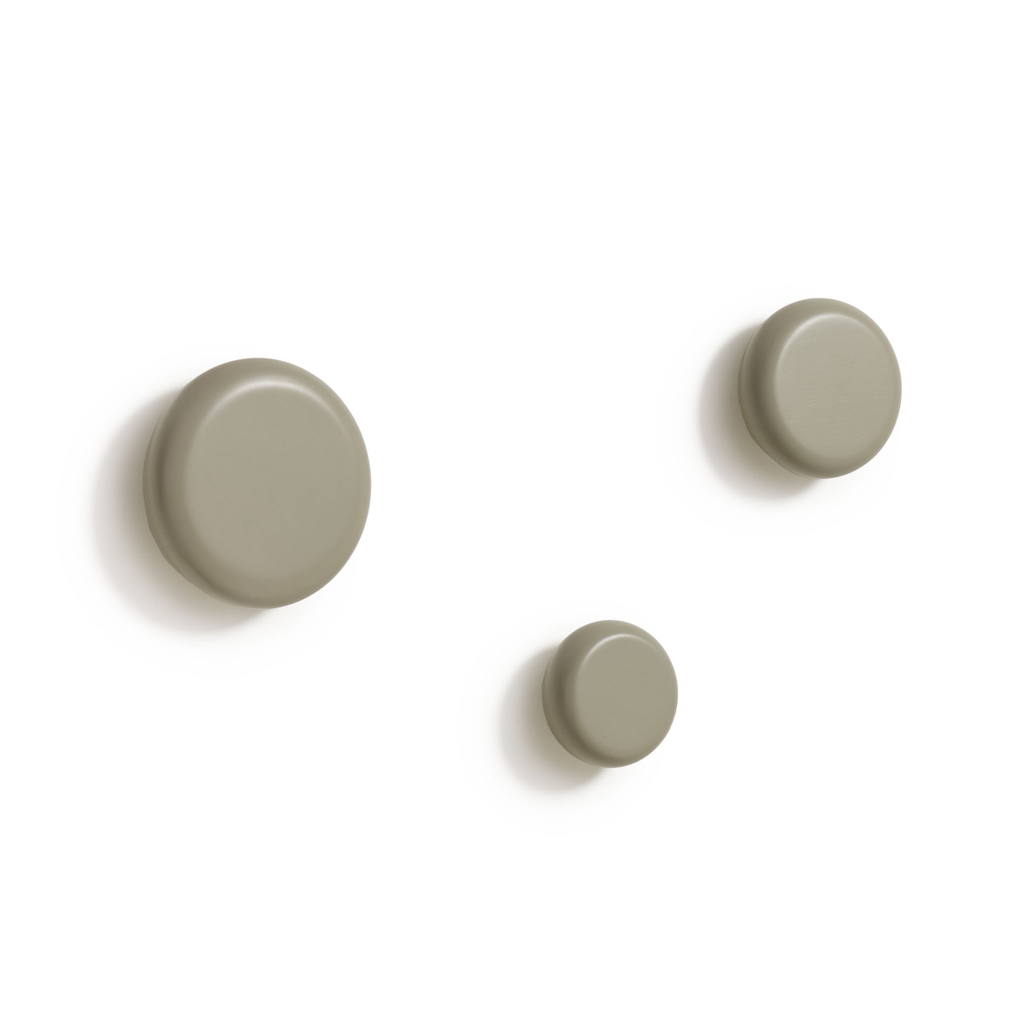 Nadue set of 3 solid beech wood wall hooks with a grey finish - Product Image