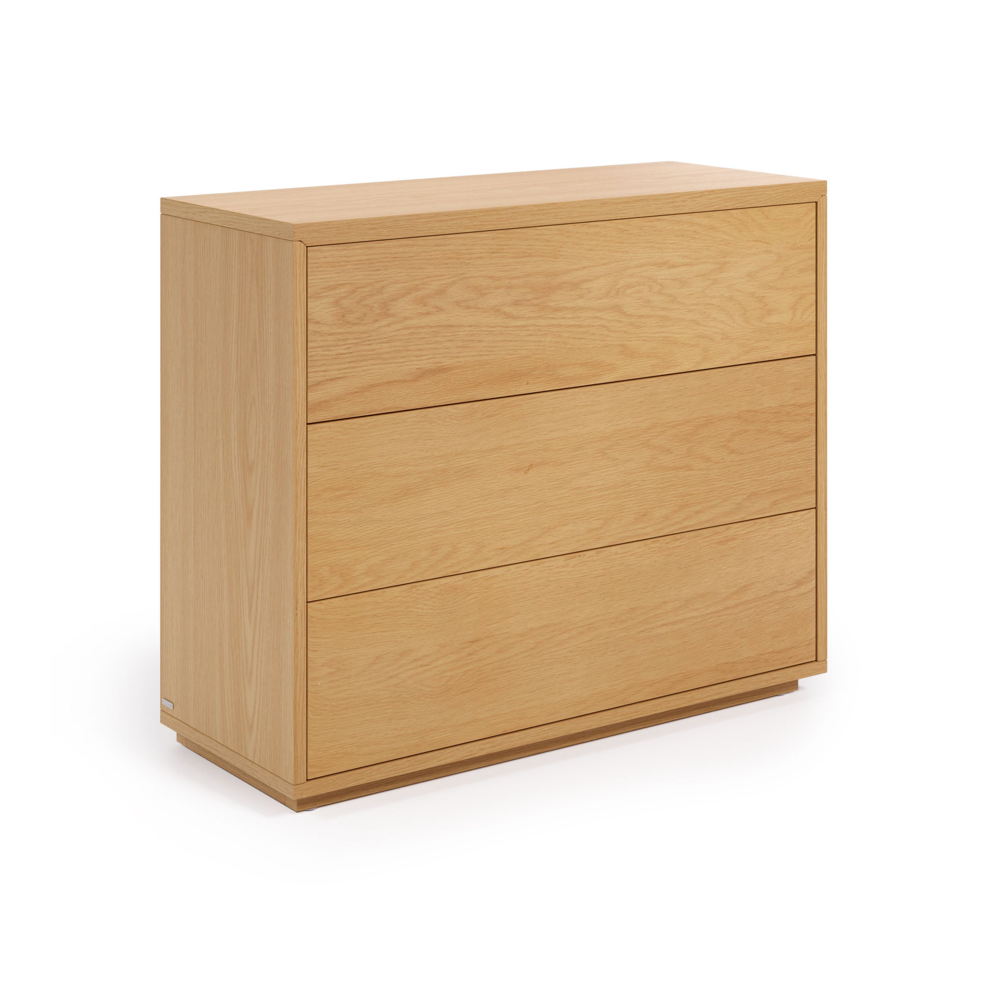 Abilen 3-drawer oak veneer chest of drawers, 90 x 75 cm, FSC™ certified - Product Image