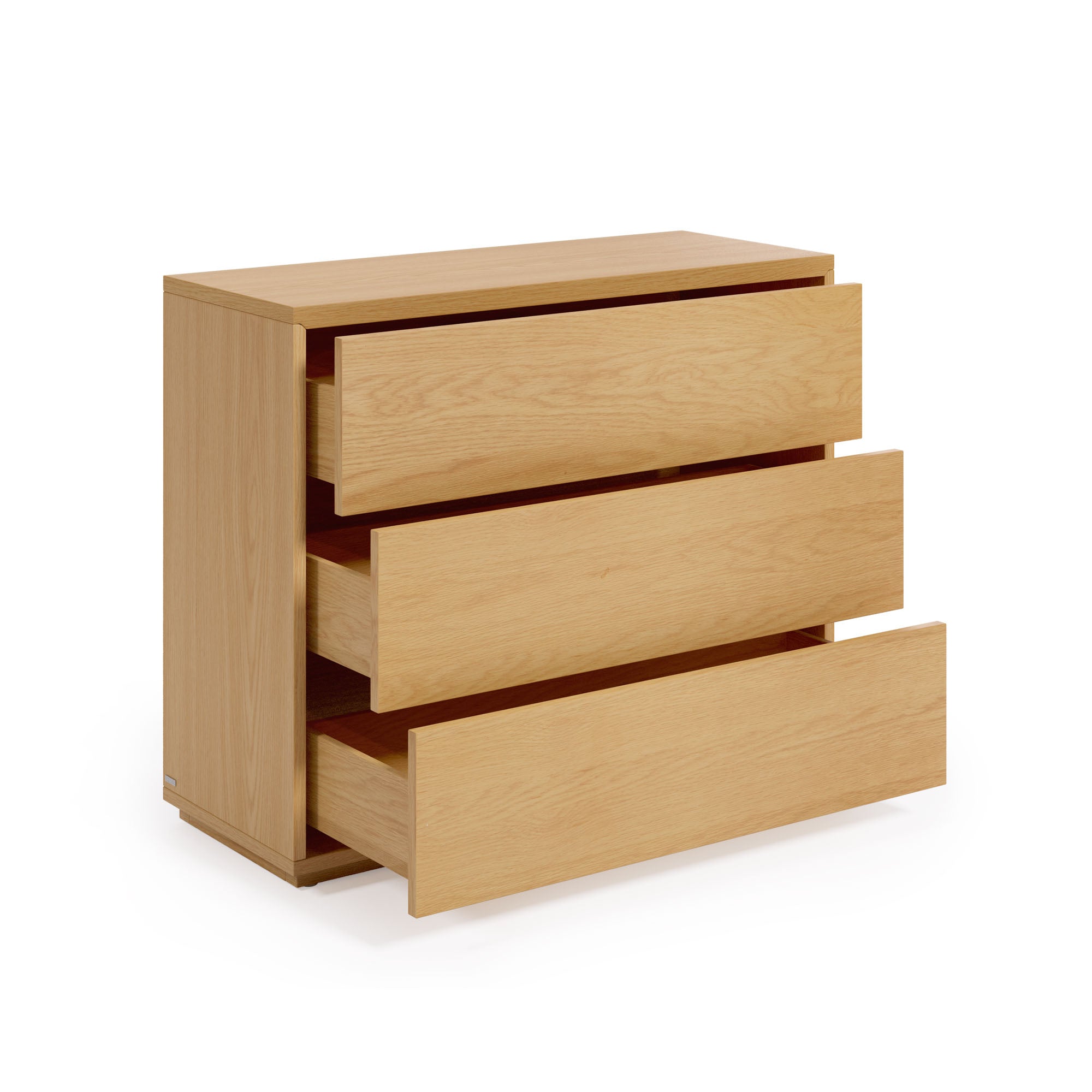 Abilen 3-drawer oak veneer chest of drawers, 90 x 75 cm, FSC™ certified - Product Image