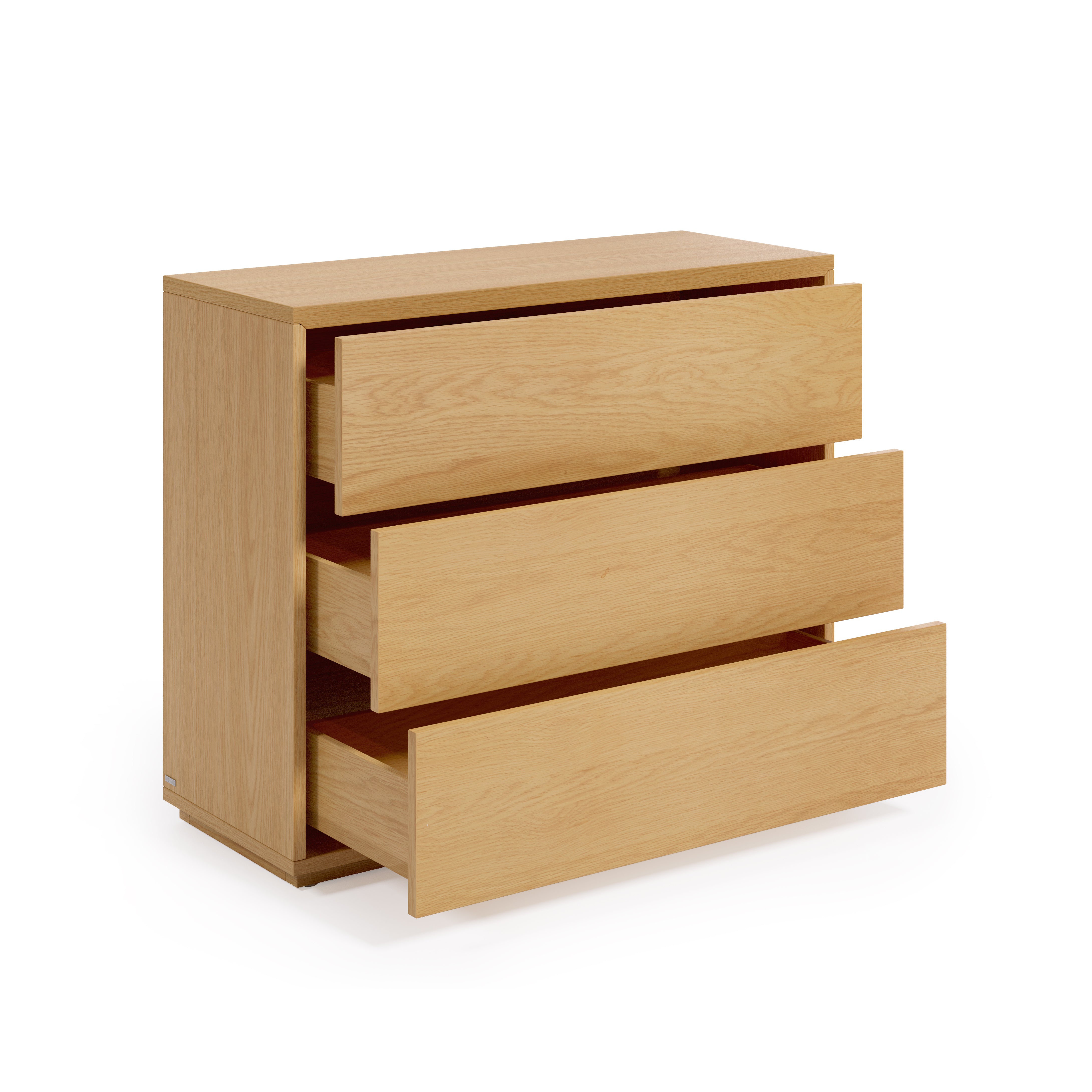 Abilen 3-drawer oak veneer chest of drawers, 90 x 75 cm, FSC™ certified - Product Image