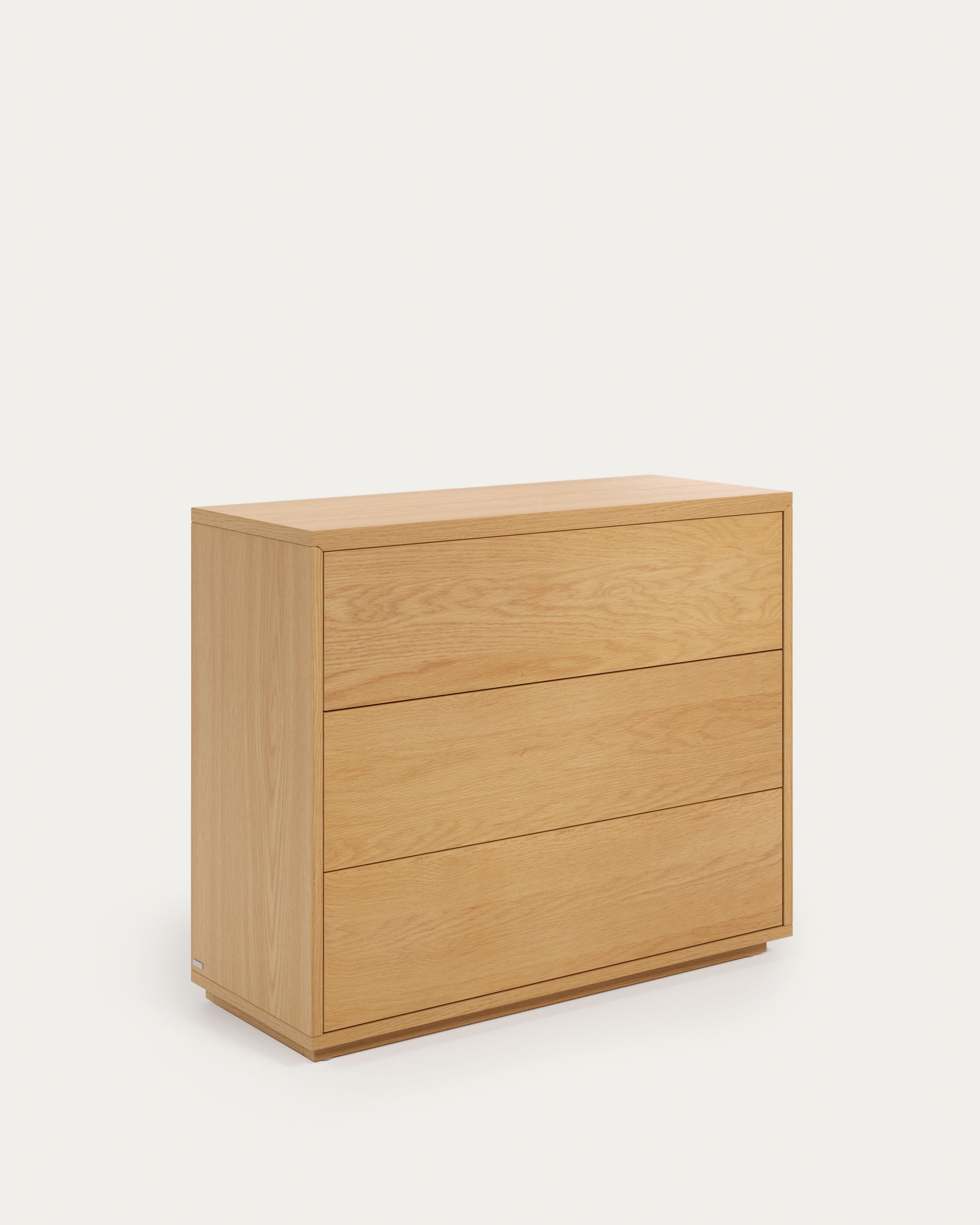 Abilen 3-drawer oak veneer chest of drawers, 90 x 75 cm, FSC™ certified - Product View