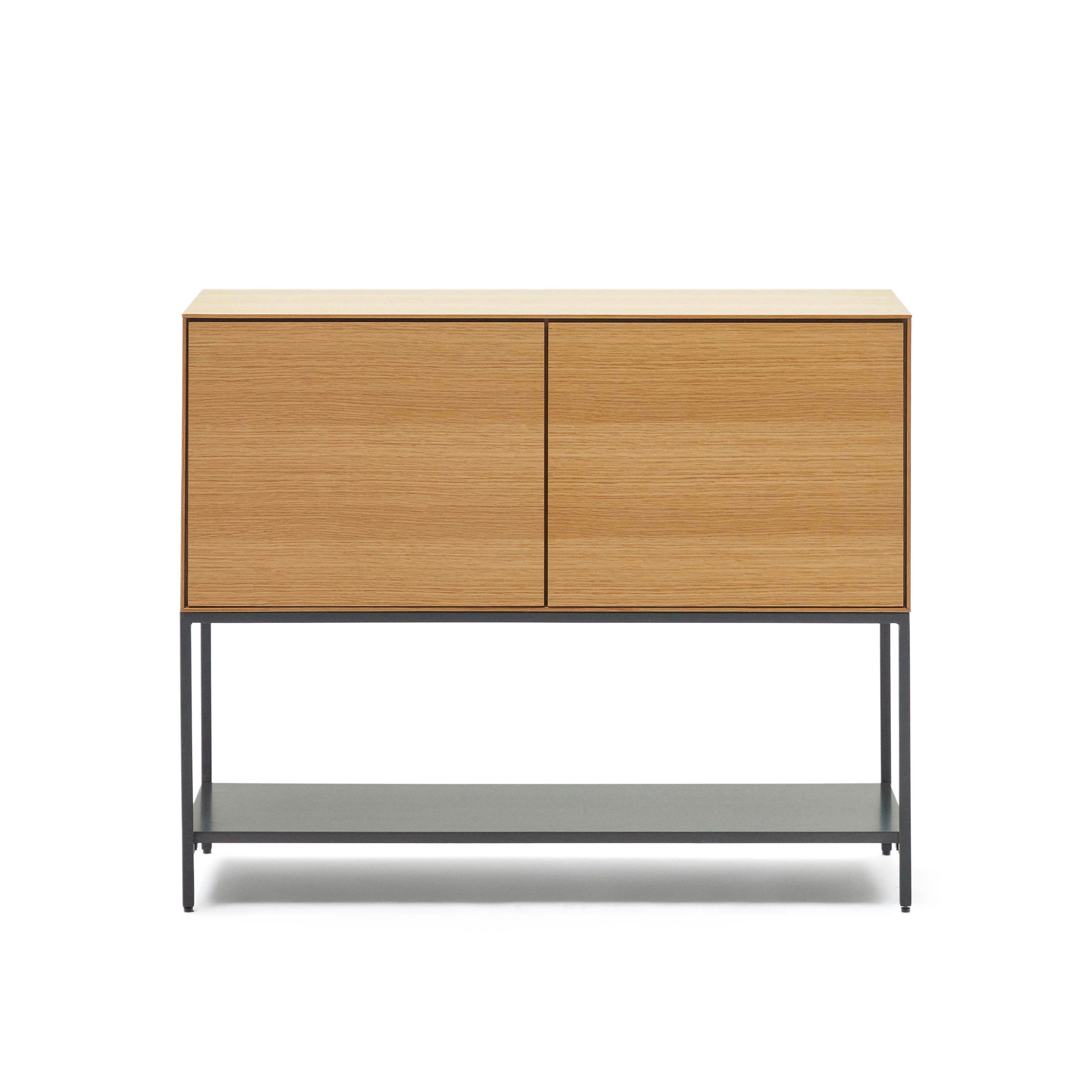 Vedrana 2 door sideboard in oak veneer with steel legs, 98 x 80 cm - Product Image