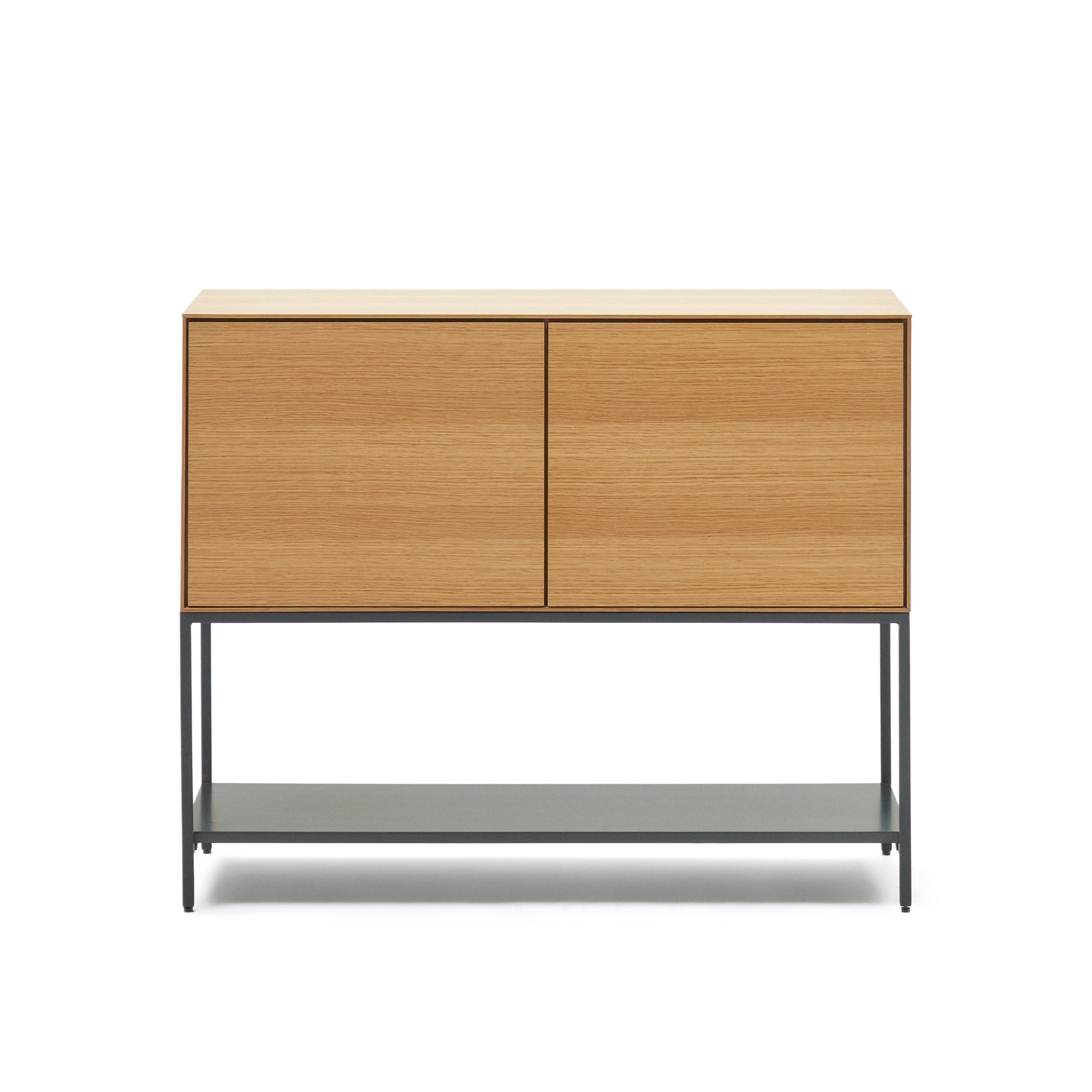 Vedrana 2 door sideboard in oak veneer with steel legs, 98 x 80 cm - Product Image