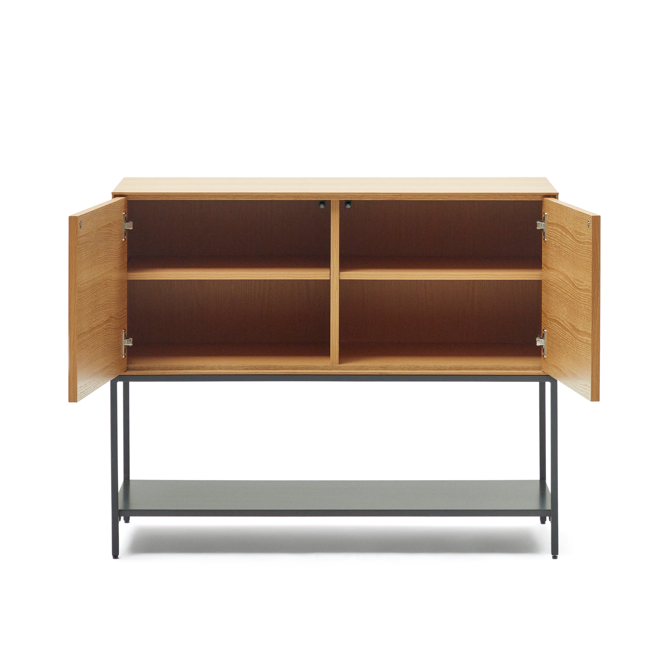 Vedrana 2 door sideboard in oak veneer with steel legs, 98 x 80 cm - Product Image
