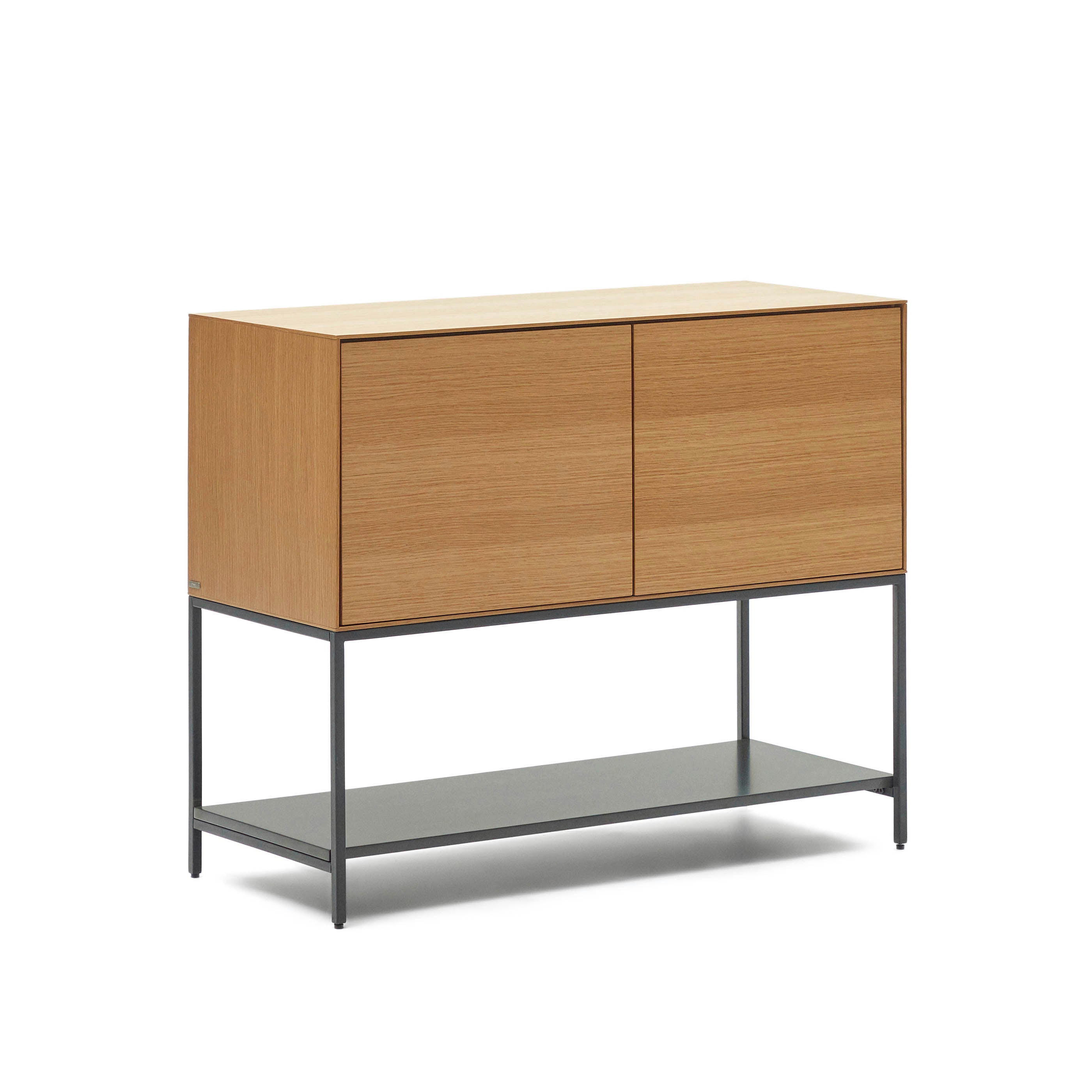 Vedrana 2 door sideboard in oak veneer with steel legs, 98 x 80 cm - Product Image