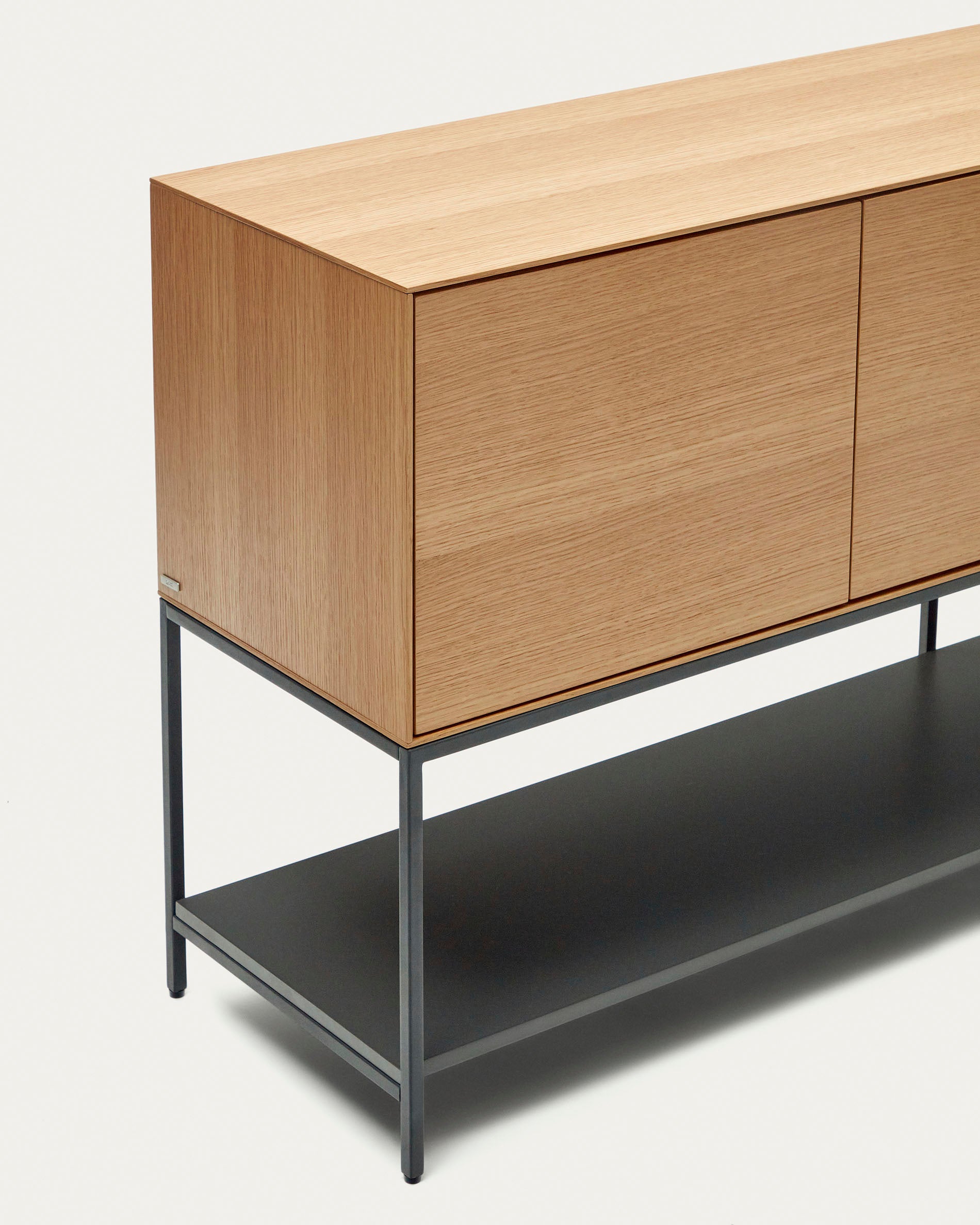 Vedrana 2 door sideboard in oak veneer with steel legs, 98 x 80 cm - Detail