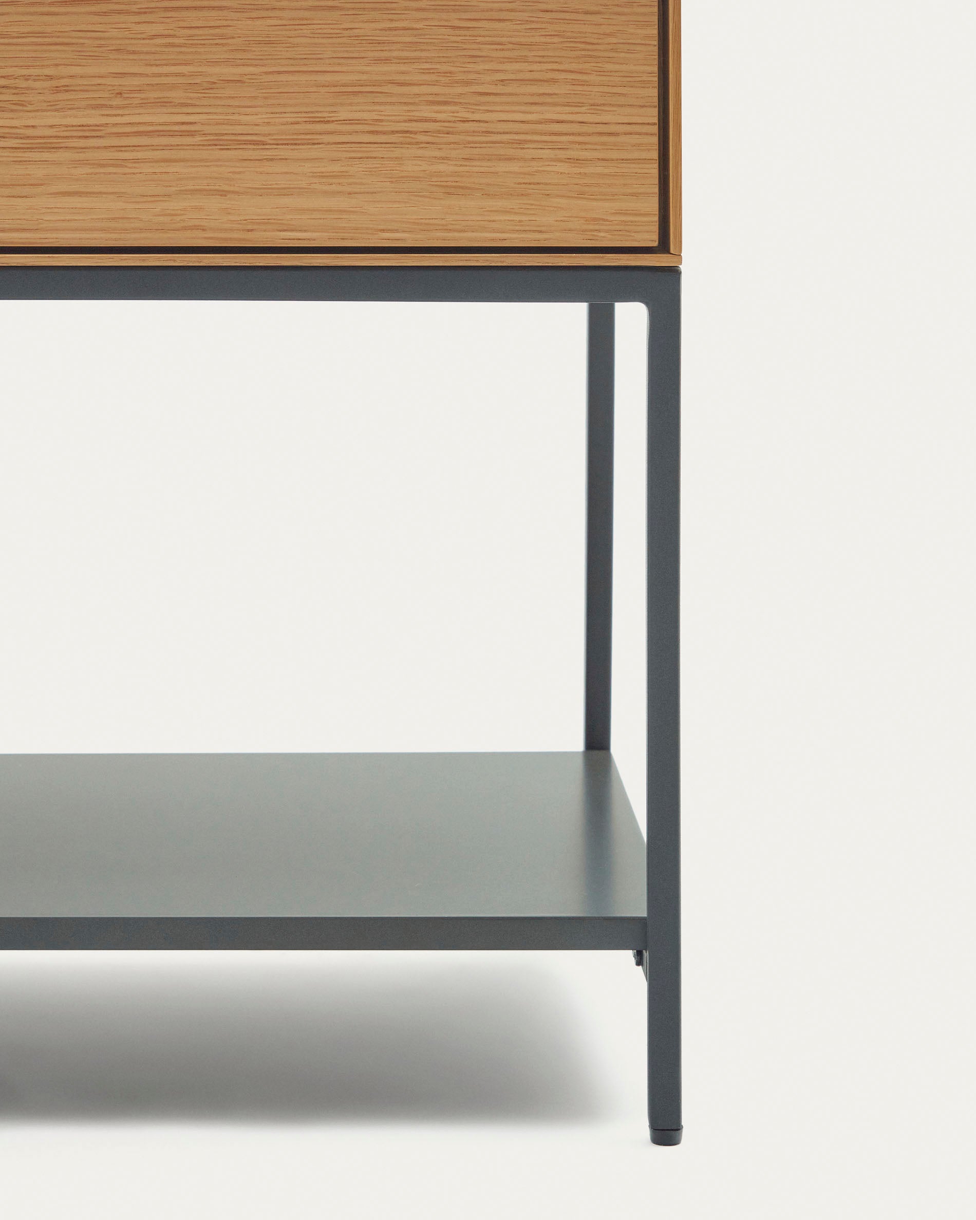 Vedrana 2 door sideboard in oak veneer with steel legs, 98 x 80 cm - Detail