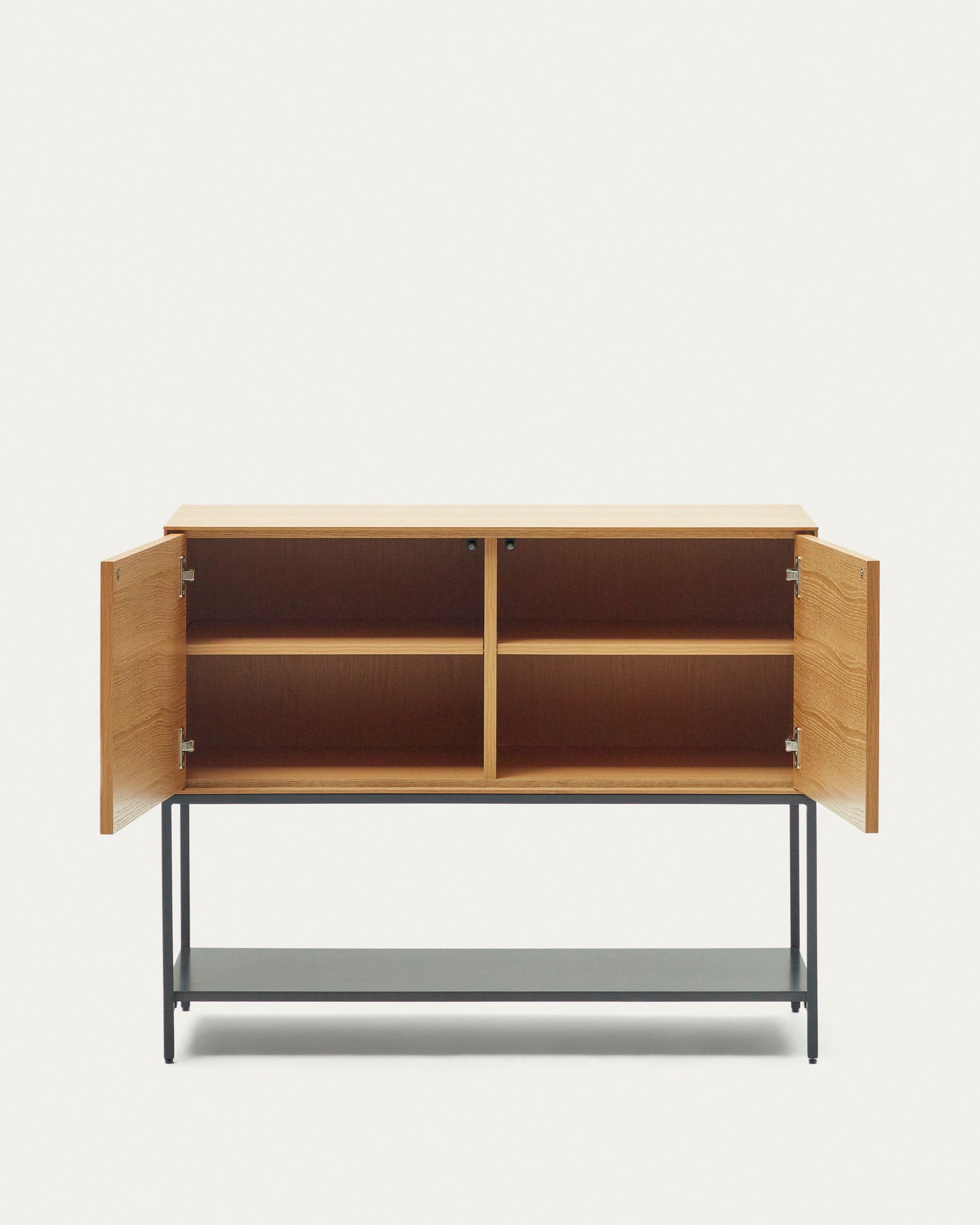 Vedrana 2 door sideboard in oak veneer with steel legs, 98 x 80 cm - Product View