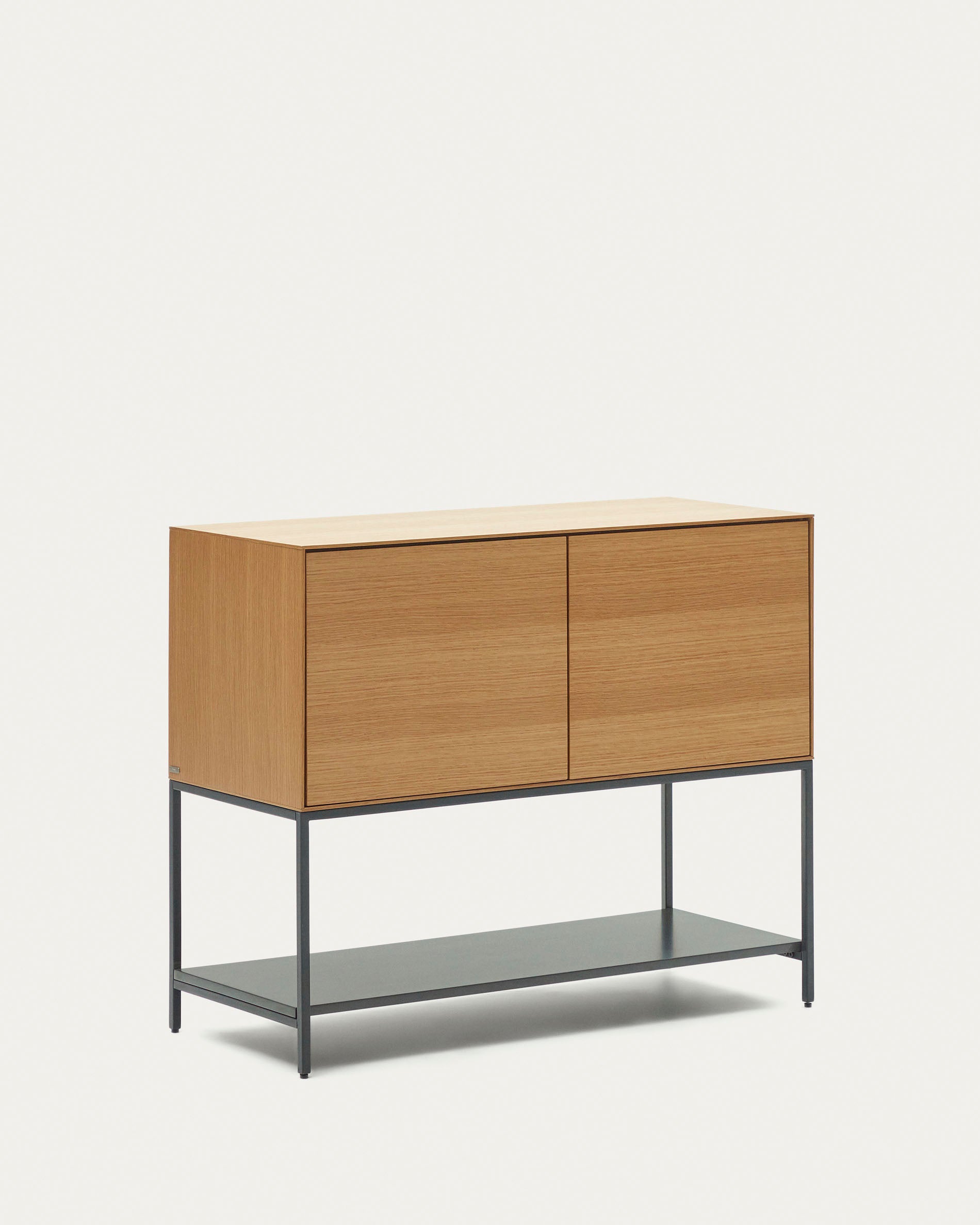 Vedrana 2 door sideboard in oak veneer with steel legs, 98 x 80 cm - Product View