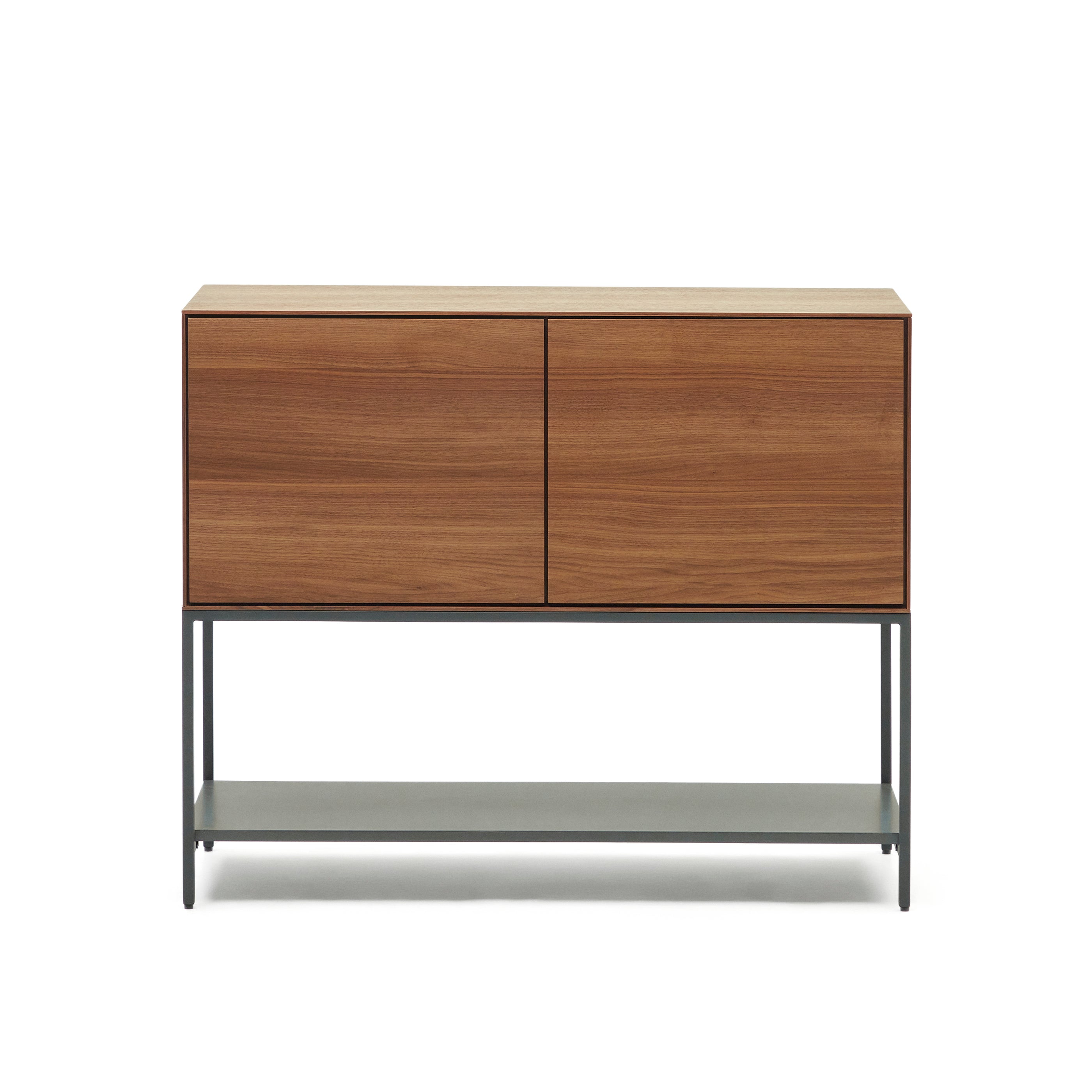 Vedrana 2 door sideboard in walnut veneer with steel legs, 97.5 x 80 cm - Product Image