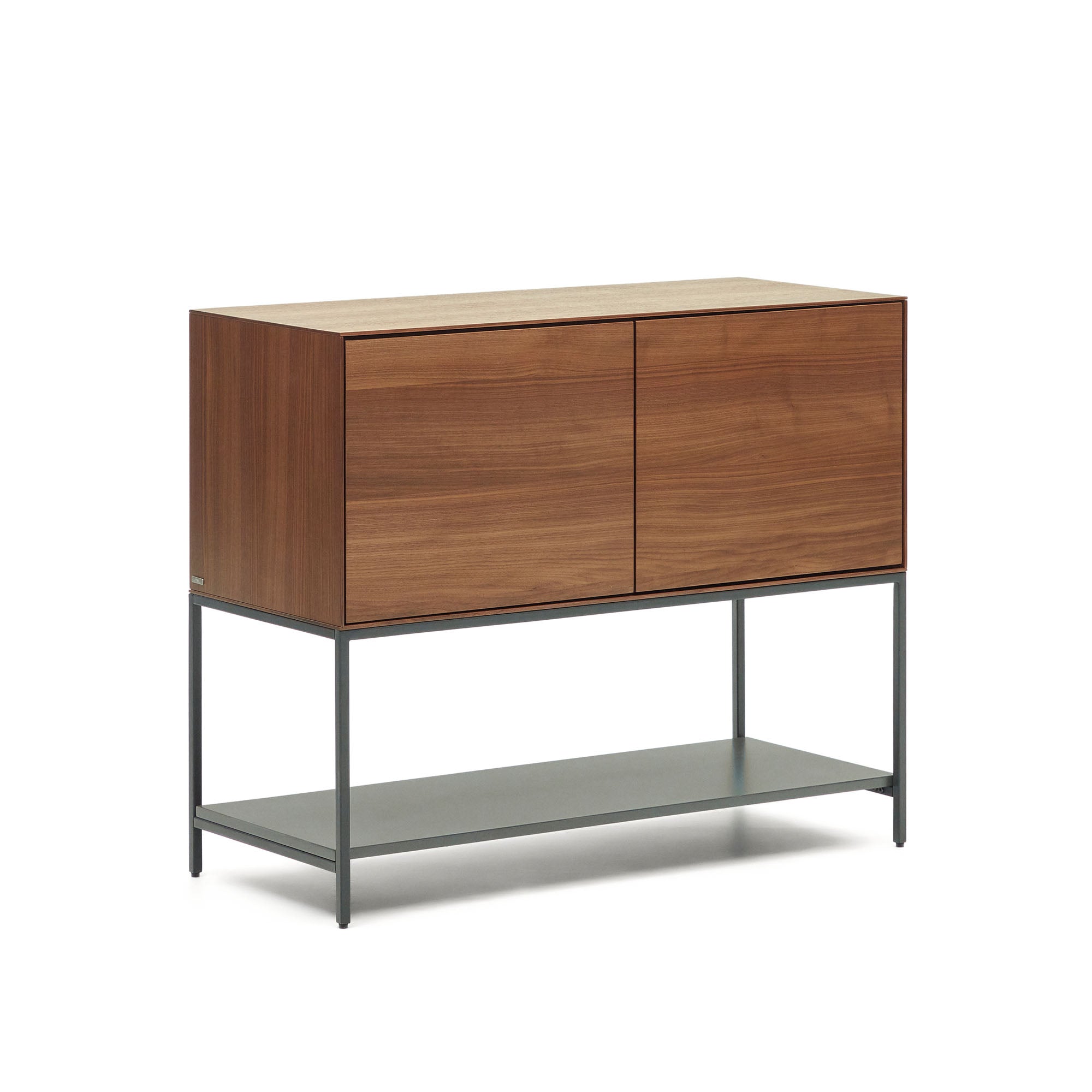 Vedrana 2 door sideboard in walnut veneer with steel legs, 97.5 x 80 cm - Product Image
