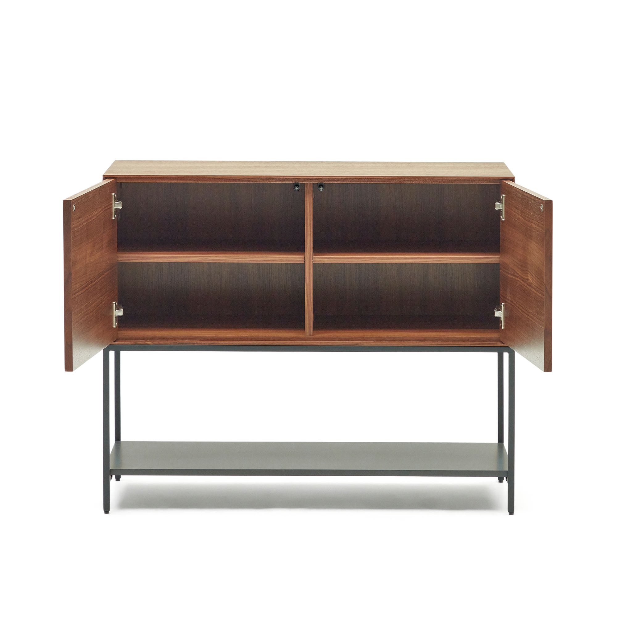 Vedrana 2 door sideboard in walnut veneer with steel legs, 97.5 x 80 cm - Product Image