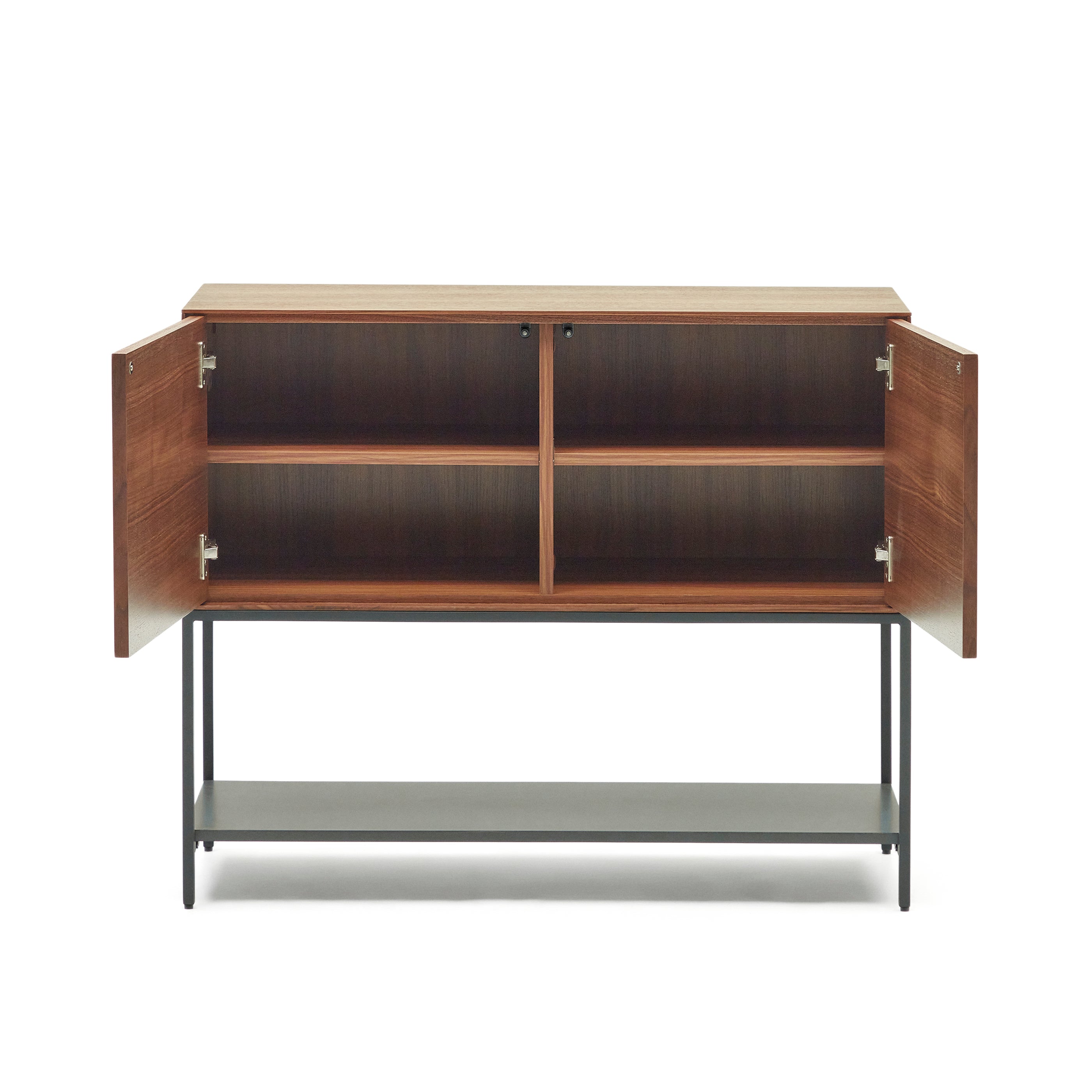Vedrana 2 door sideboard in walnut veneer with steel legs, 97.5 x 80 cm - Product Image