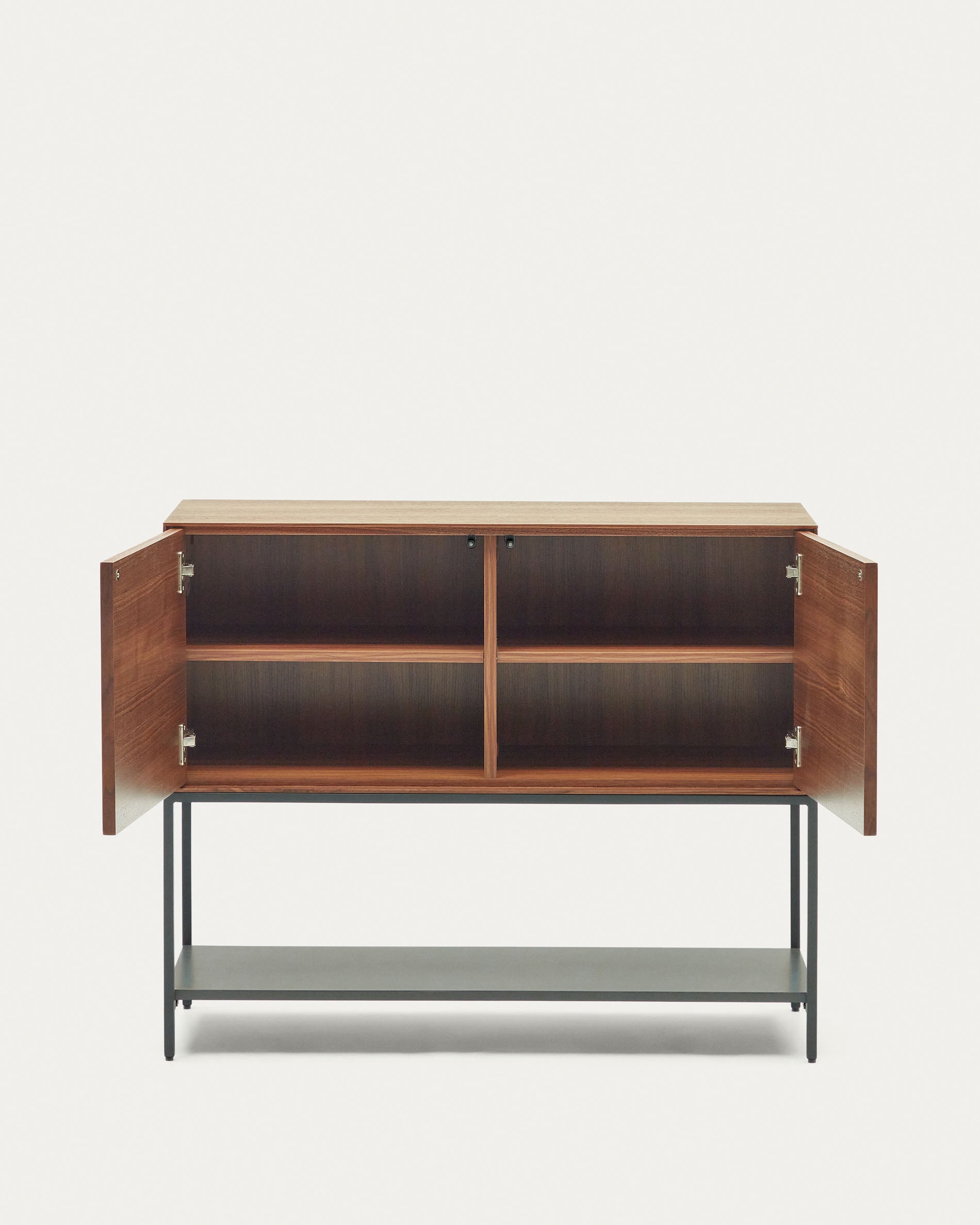 Vedrana 2 door sideboard in walnut veneer with steel legs, 97.5 x 80 cm - Product View