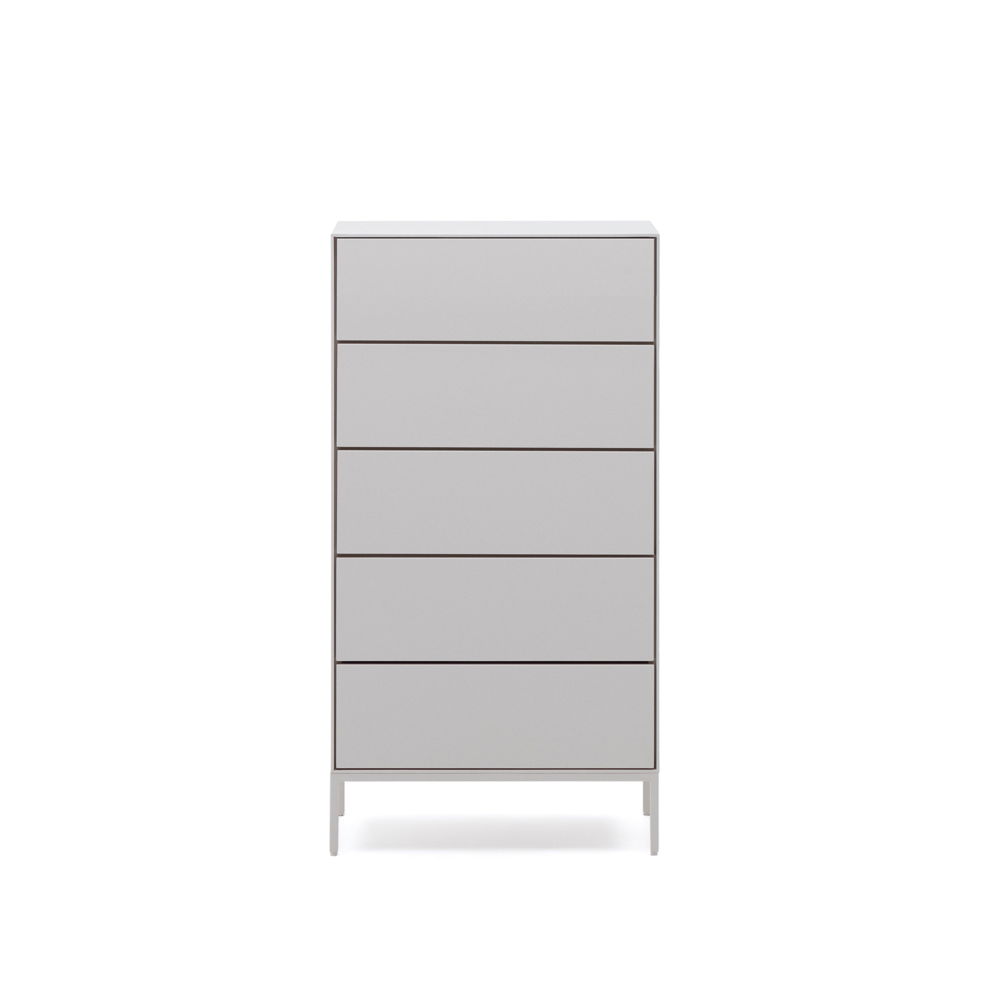 Vedrana 5-drawer chest of drawers white lacquered MDF 60 x 114 cm - Product Image