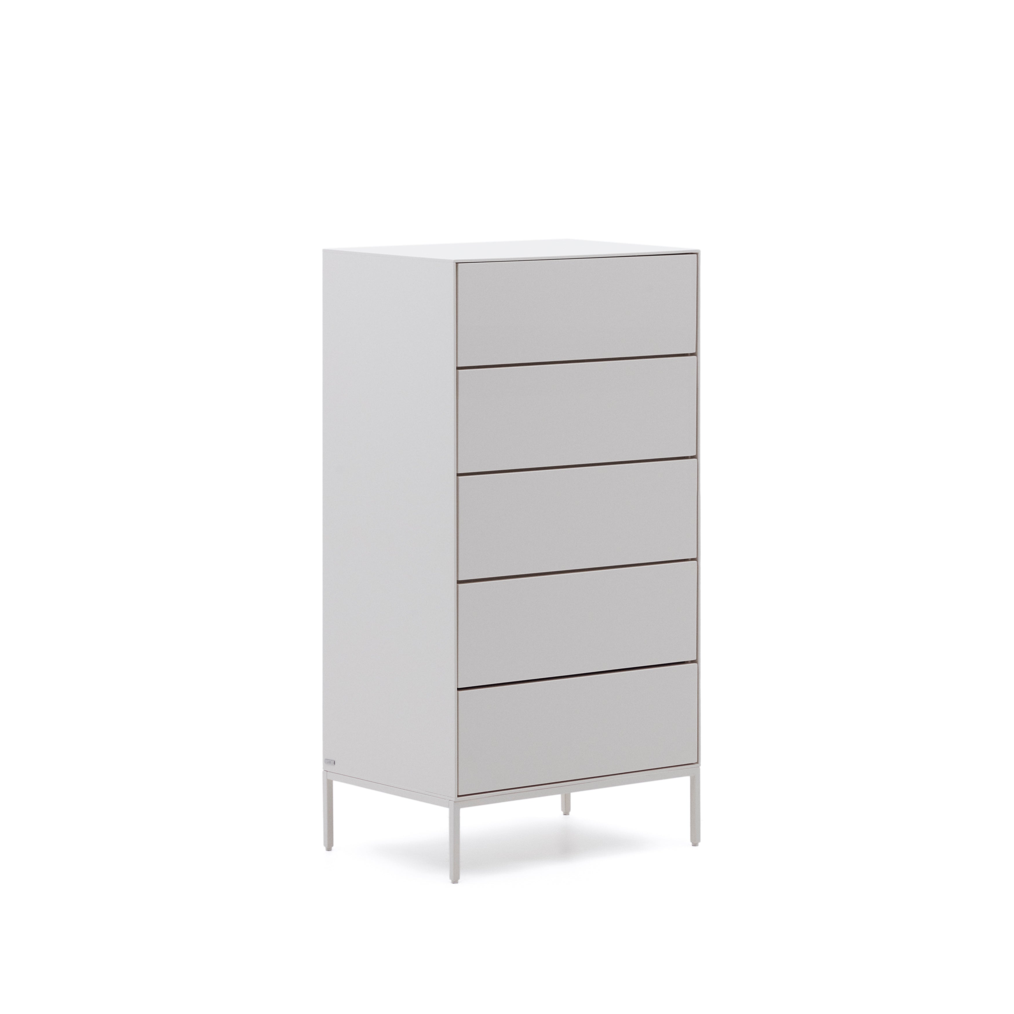 Vedrana 5-drawer chest of drawers white lacquered MDF 60 x 114 cm - Product Image