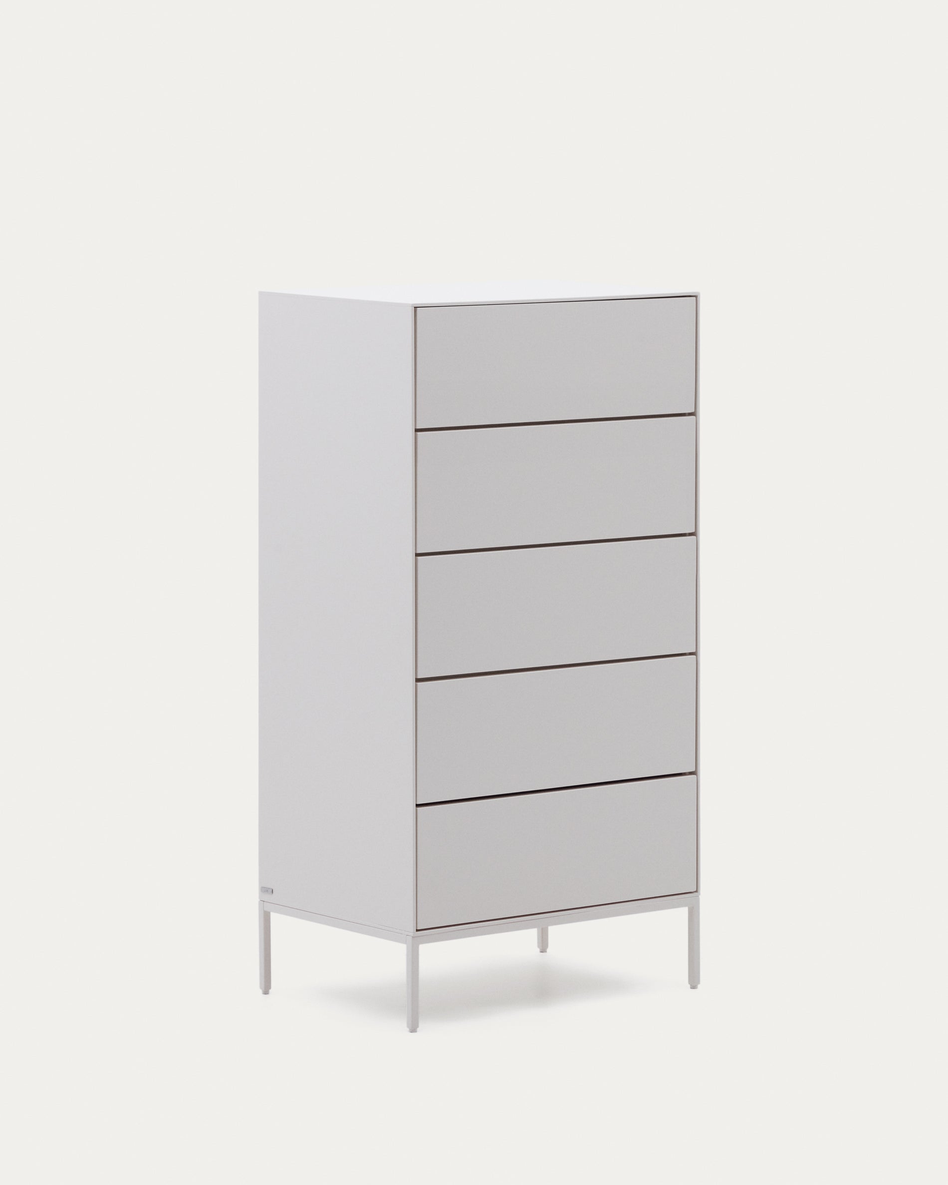 Vedrana 5-drawer chest of drawers white lacquered MDF 60 x 114 cm - Product View