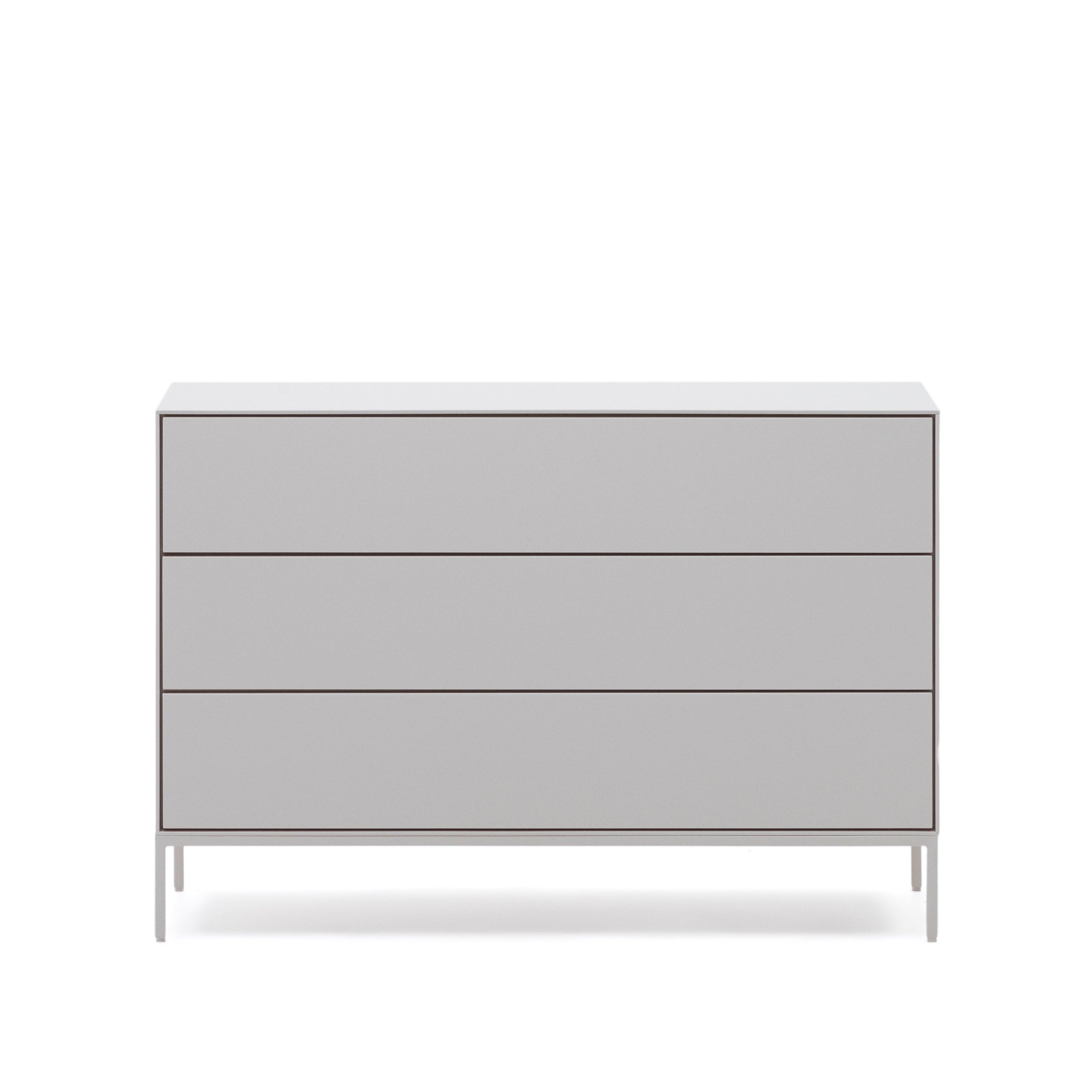 Vedrana 3-drawer chest of drawers white lacquered MDF 110 x 75 cm - Product Image