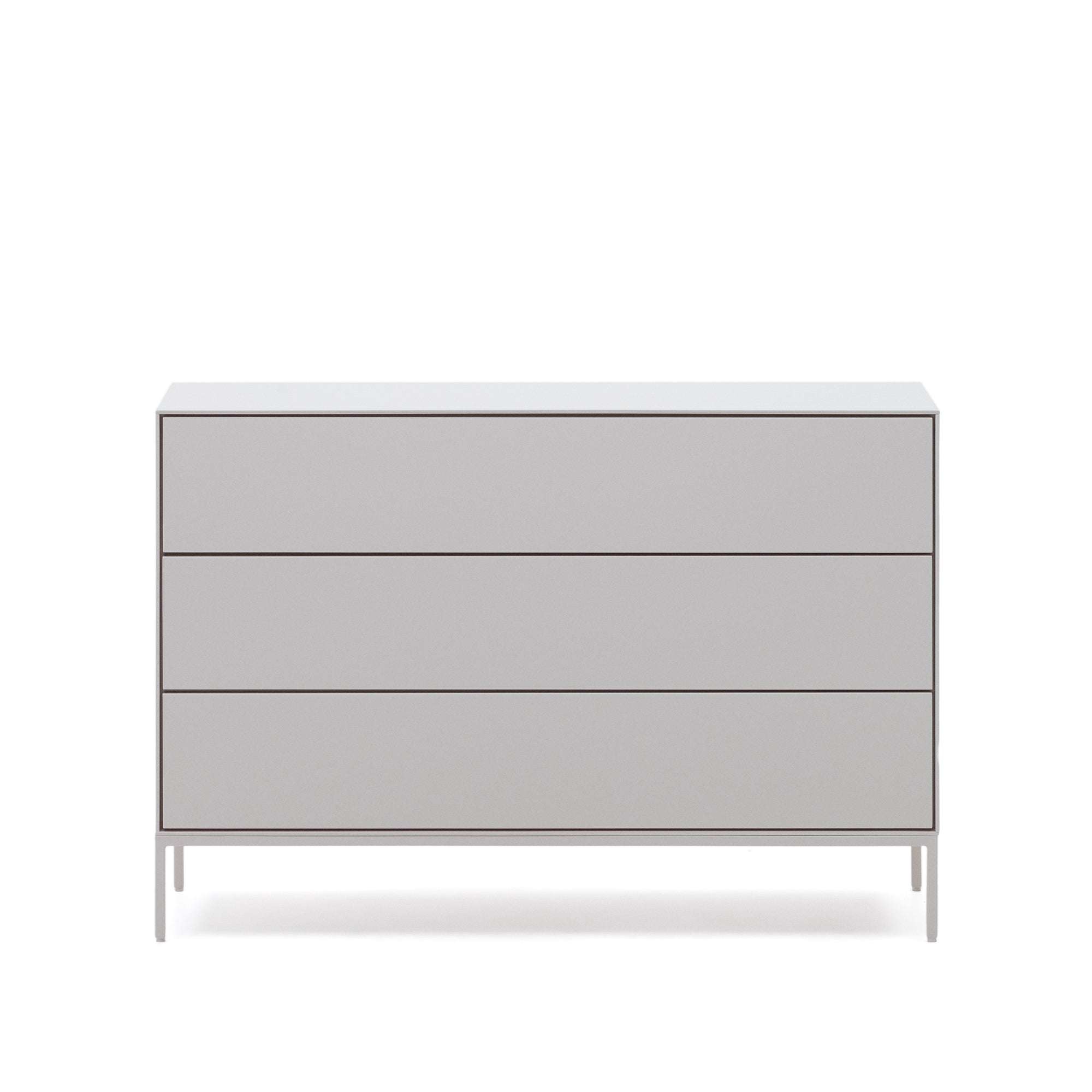 Vedrana 3-drawer chest of drawers white lacquered MDF 110 x 75 cm - Product Image