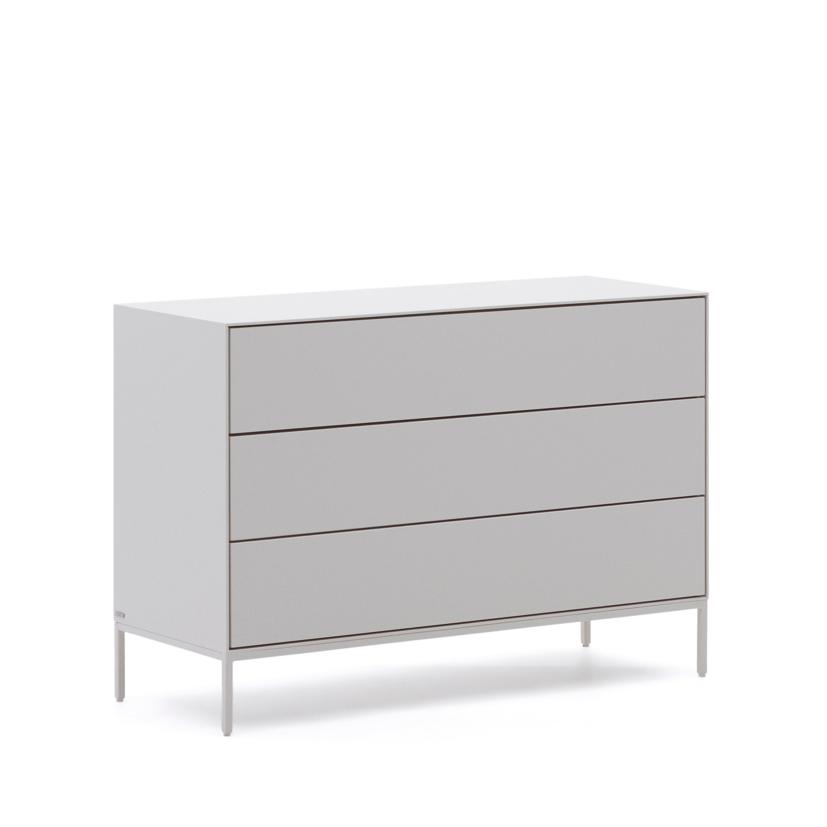 Vedrana 3-drawer chest of drawers white lacquered MDF 110 x 75 cm - Product Image