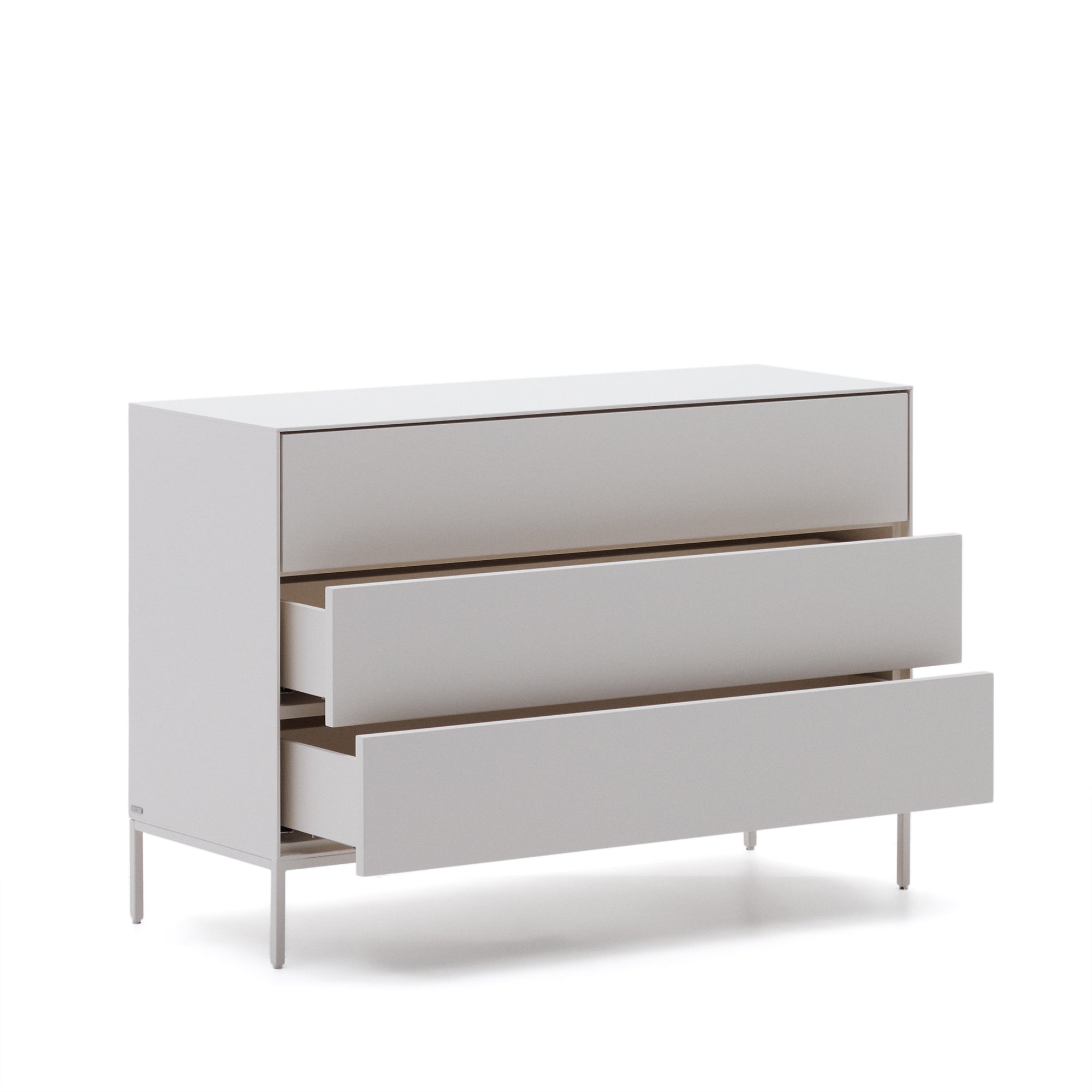 Vedrana 3-drawer chest of drawers white lacquered MDF 110 x 75 cm - Product Image
