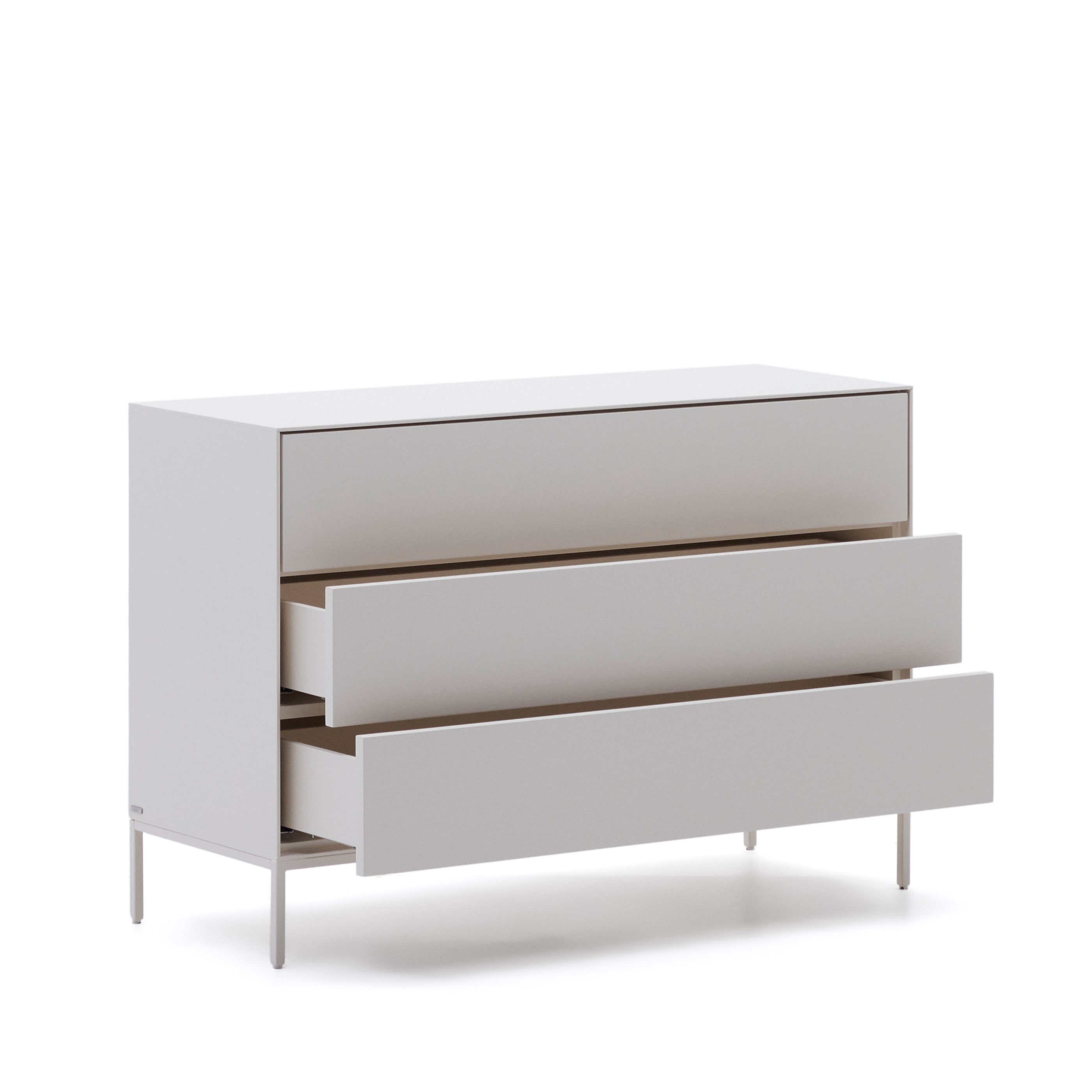 Vedrana 3-drawer chest of drawers white lacquered MDF 110 x 75 cm - Product Image