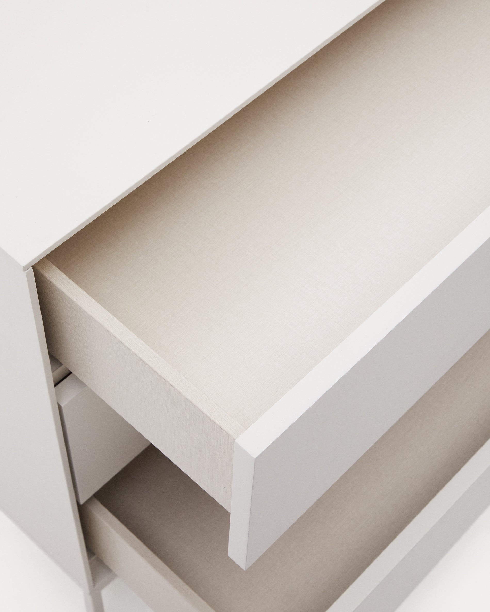 Vedrana 3-drawer chest of drawers white lacquered MDF 110 x 75 cm - Detail