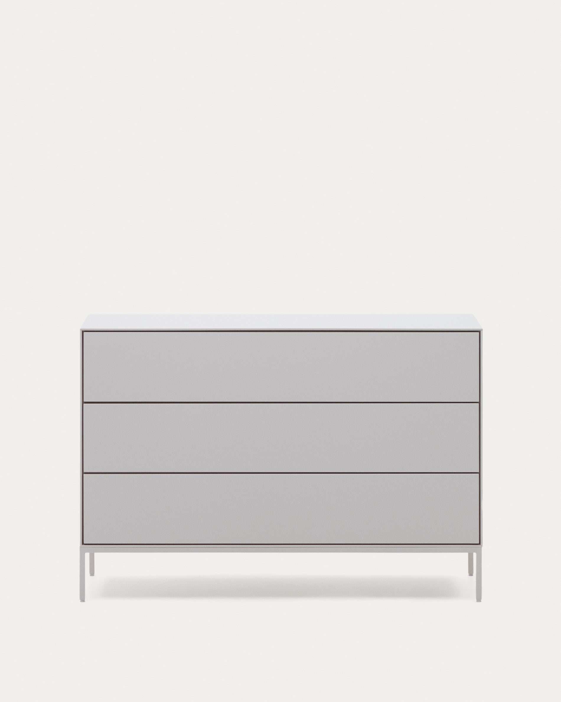 Vedrana 3-drawer chest of drawers white lacquered MDF 110 x 75 cm - Product View