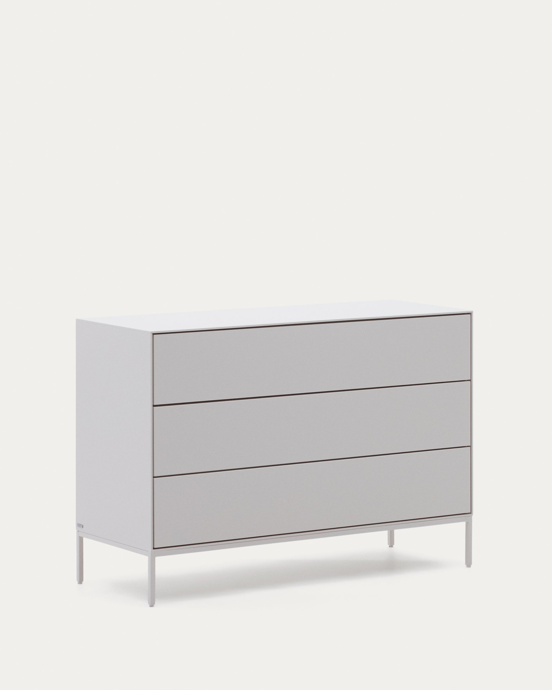 Vedrana 3-drawer chest of drawers white lacquered MDF 110 x 75 cm - Product View