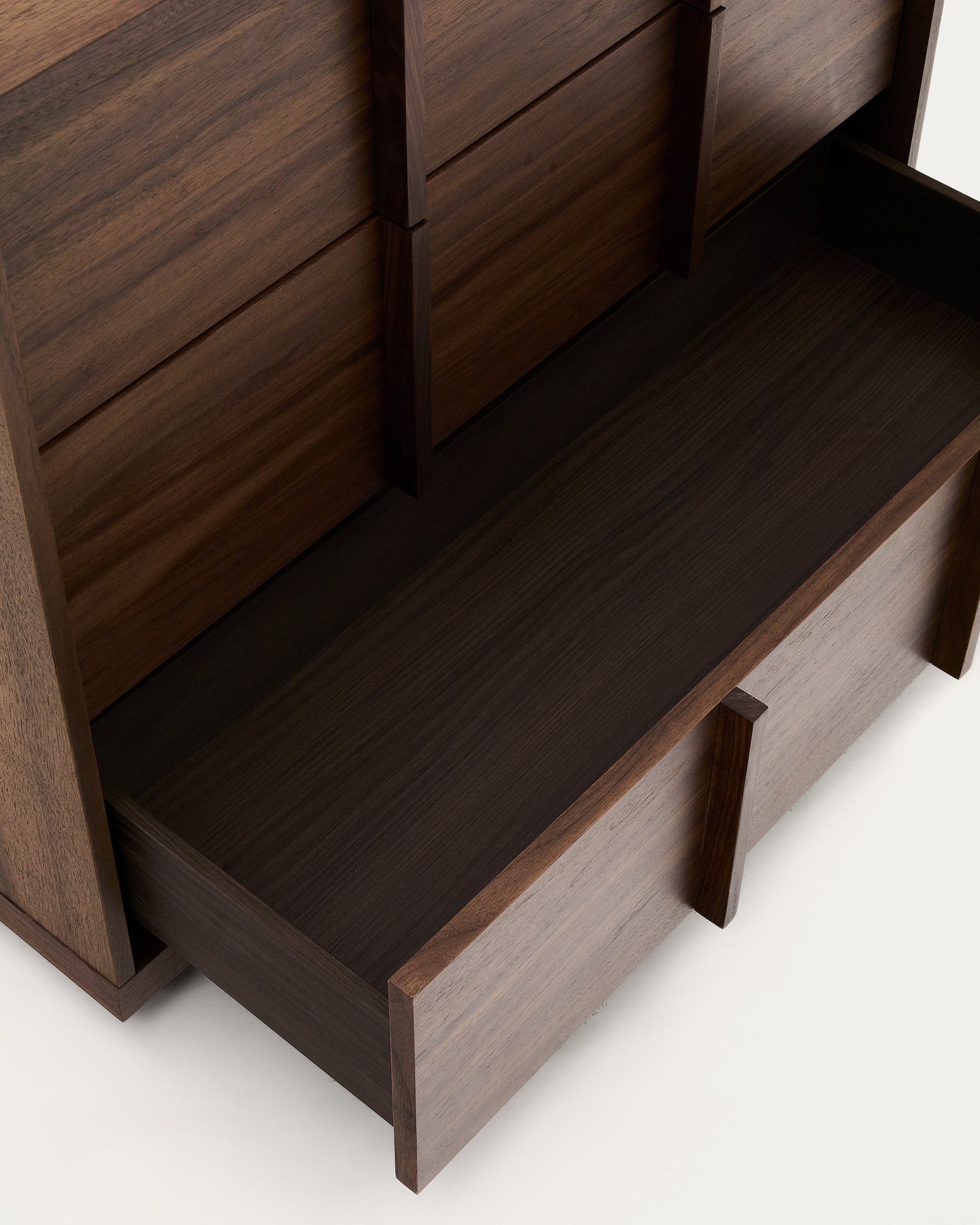 Onix chest of drawers with 3 drawers, walnut veneer, dark finish, 100x78cm FSC Mix Credit - Detail