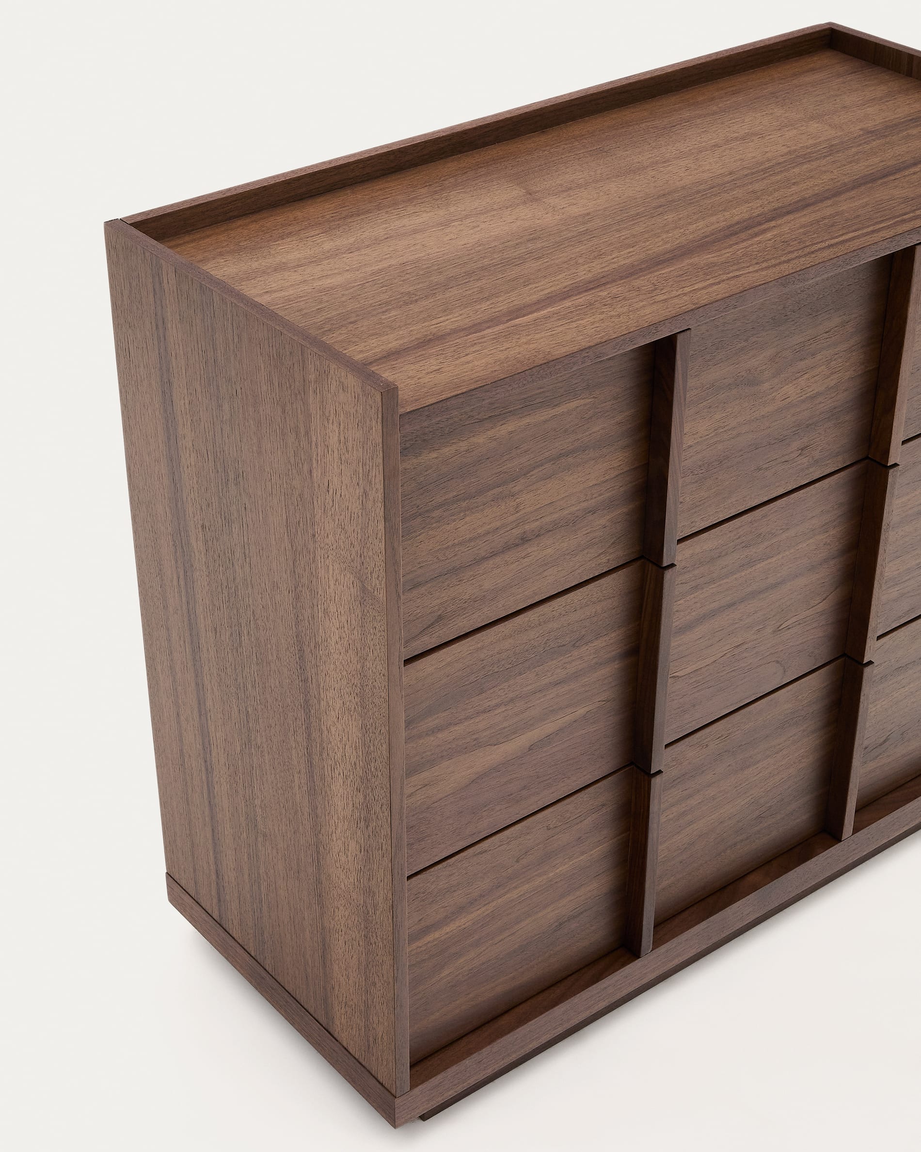 Onix chest of drawers with 3 drawers and walnut veneer, dark finish, 100 x 78 cm