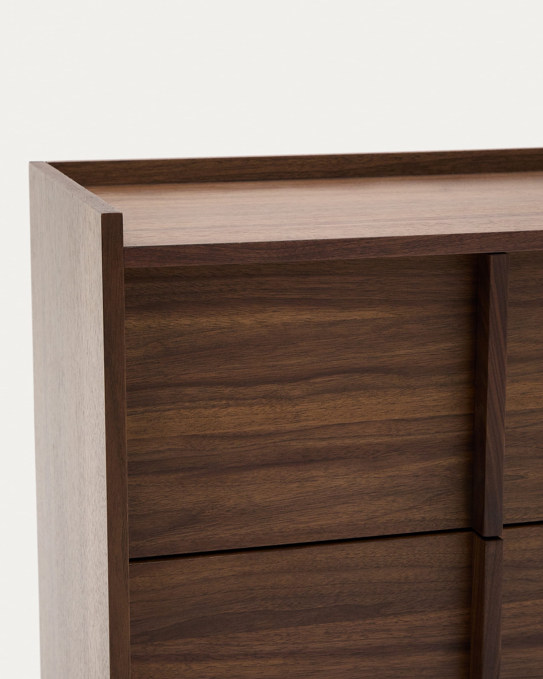 Onix chest of drawers with 3 drawers and walnut veneer, dark finish, 100 x 78 cm