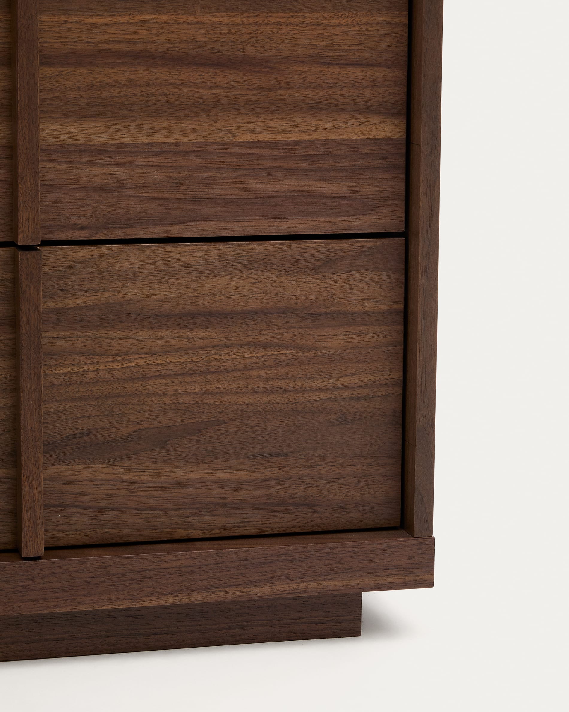 Onix chest of drawers with 3 drawers and walnut veneer, dark finish, 100 x 78 cm