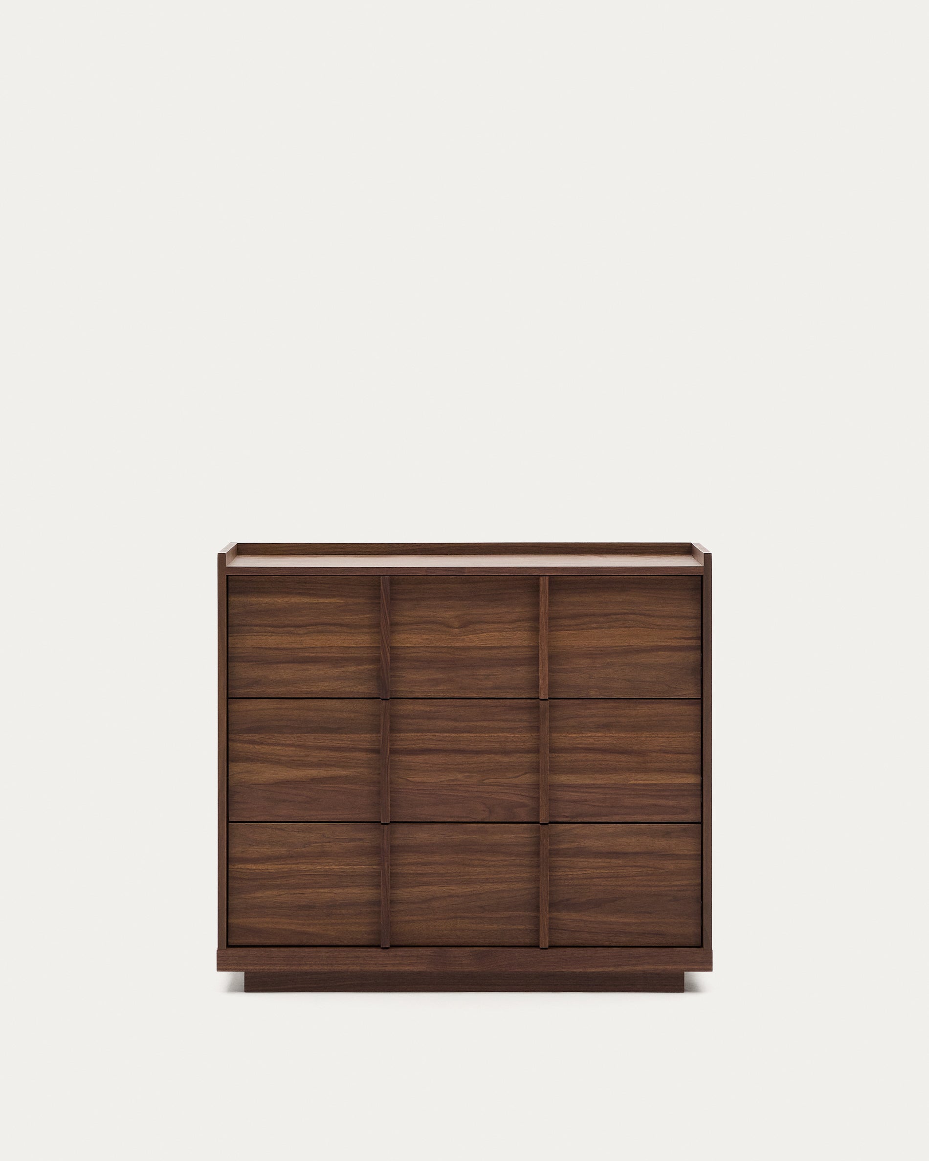 Onix chest of drawers with 3 drawers, walnut veneer, dark finish, 100x78cm FSC Mix Credit - Product View
