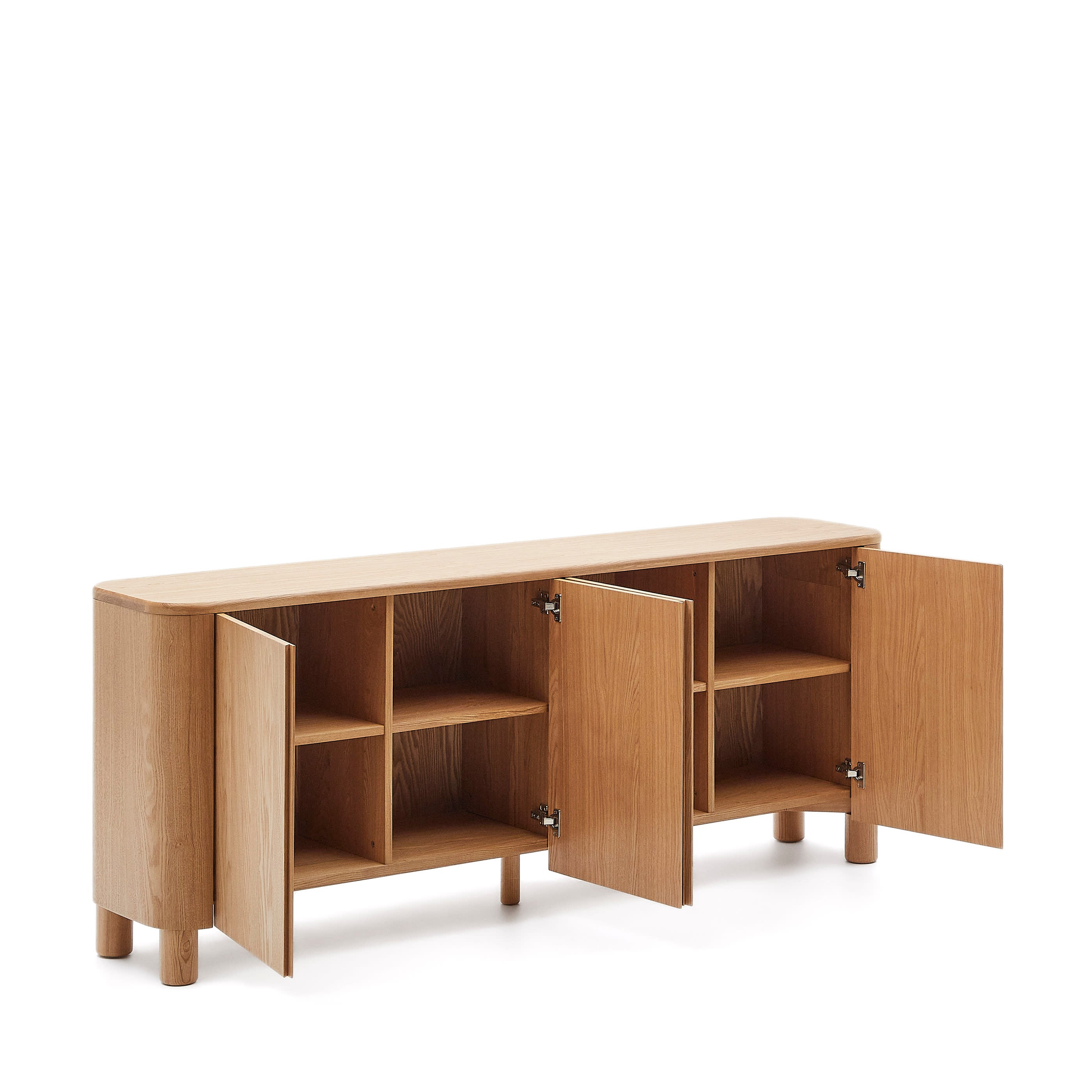 Salaya side cabinet in ash plywood FSC Mix Credit, 200 cm x 79 cm
