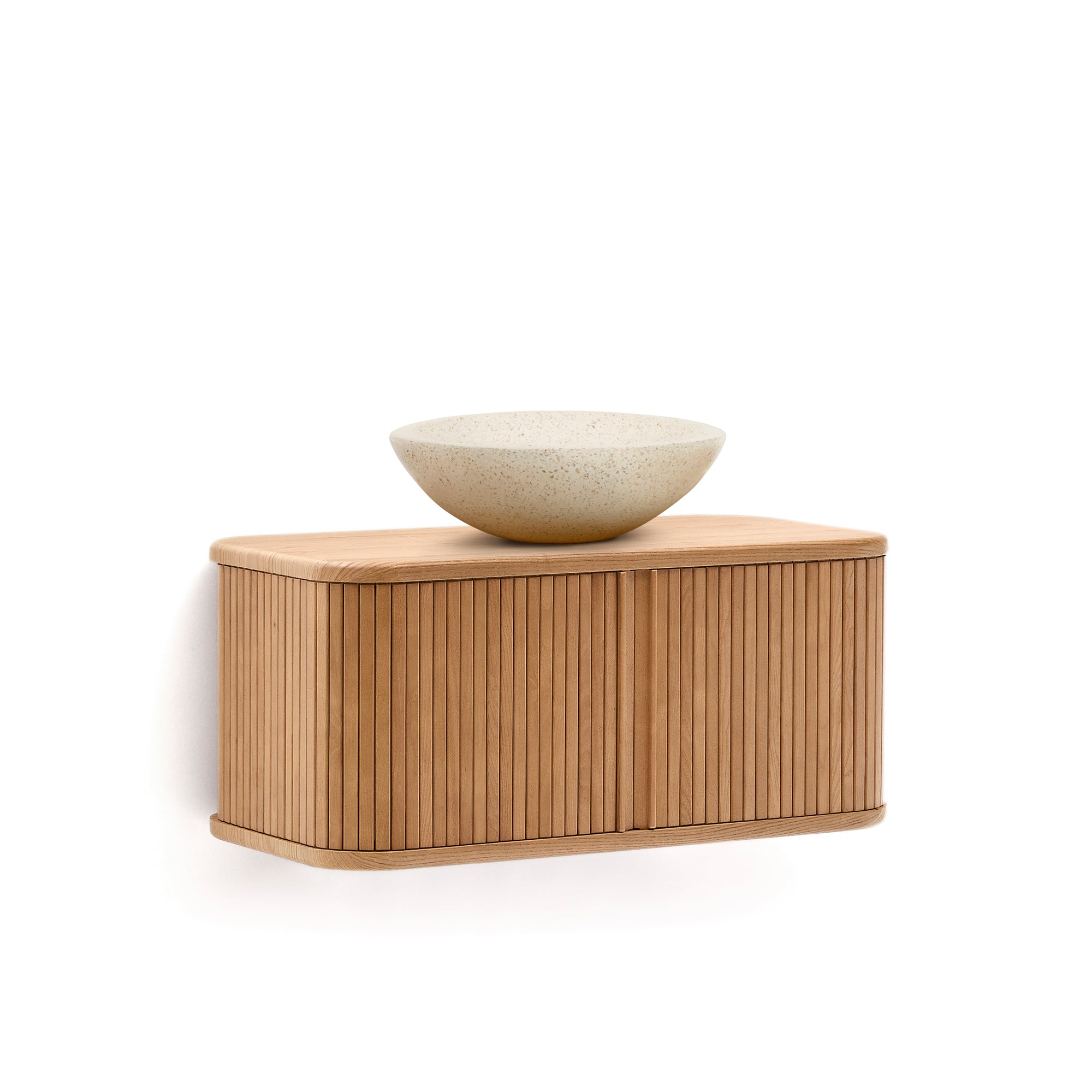 Mailen bathroom cupboard in ash veneer in a natural finish, 90 x 45 cm - Product Image