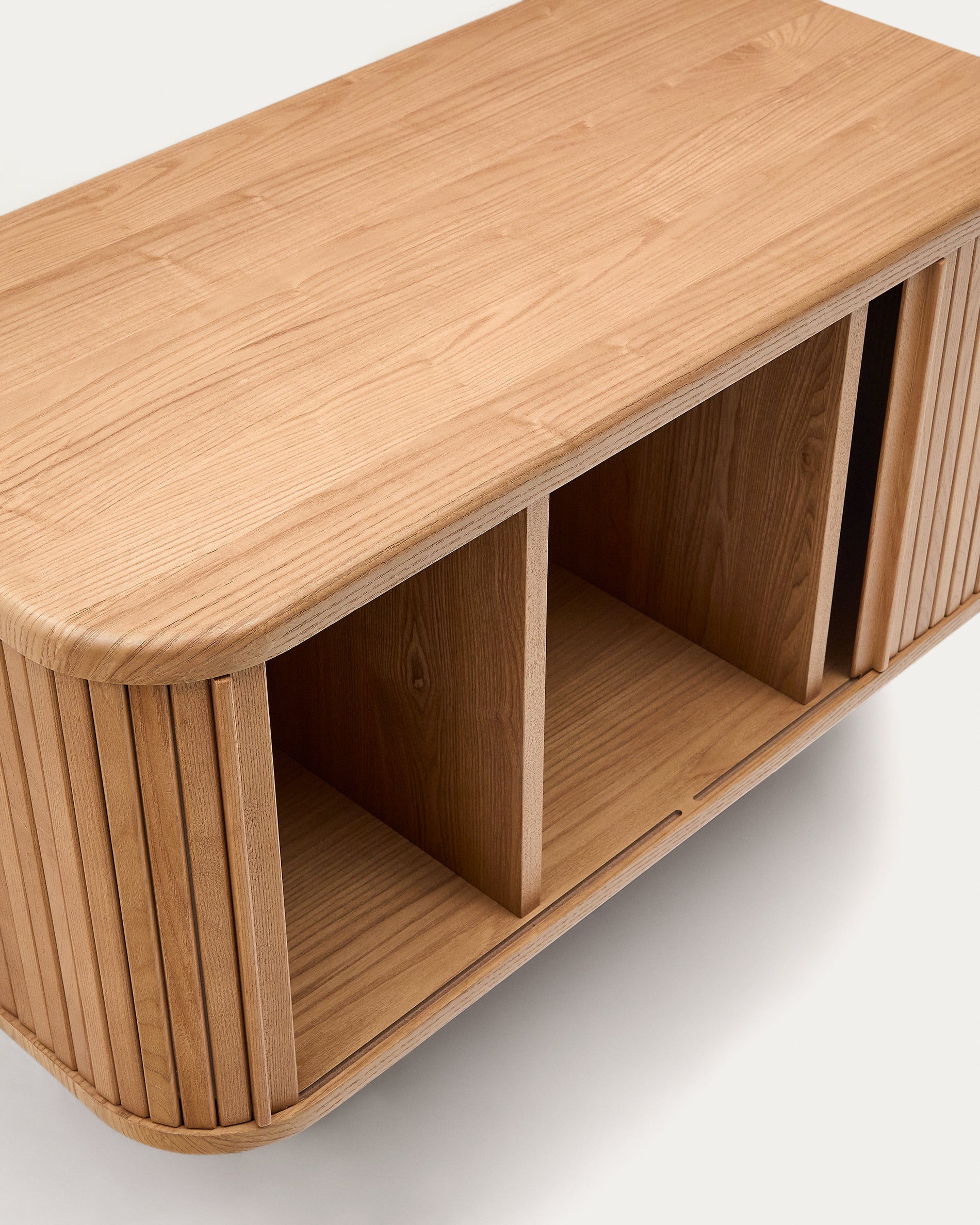 Mailen bathroom cupboard in ash veneer in a natural finish, 90 x 45 cm - Detail