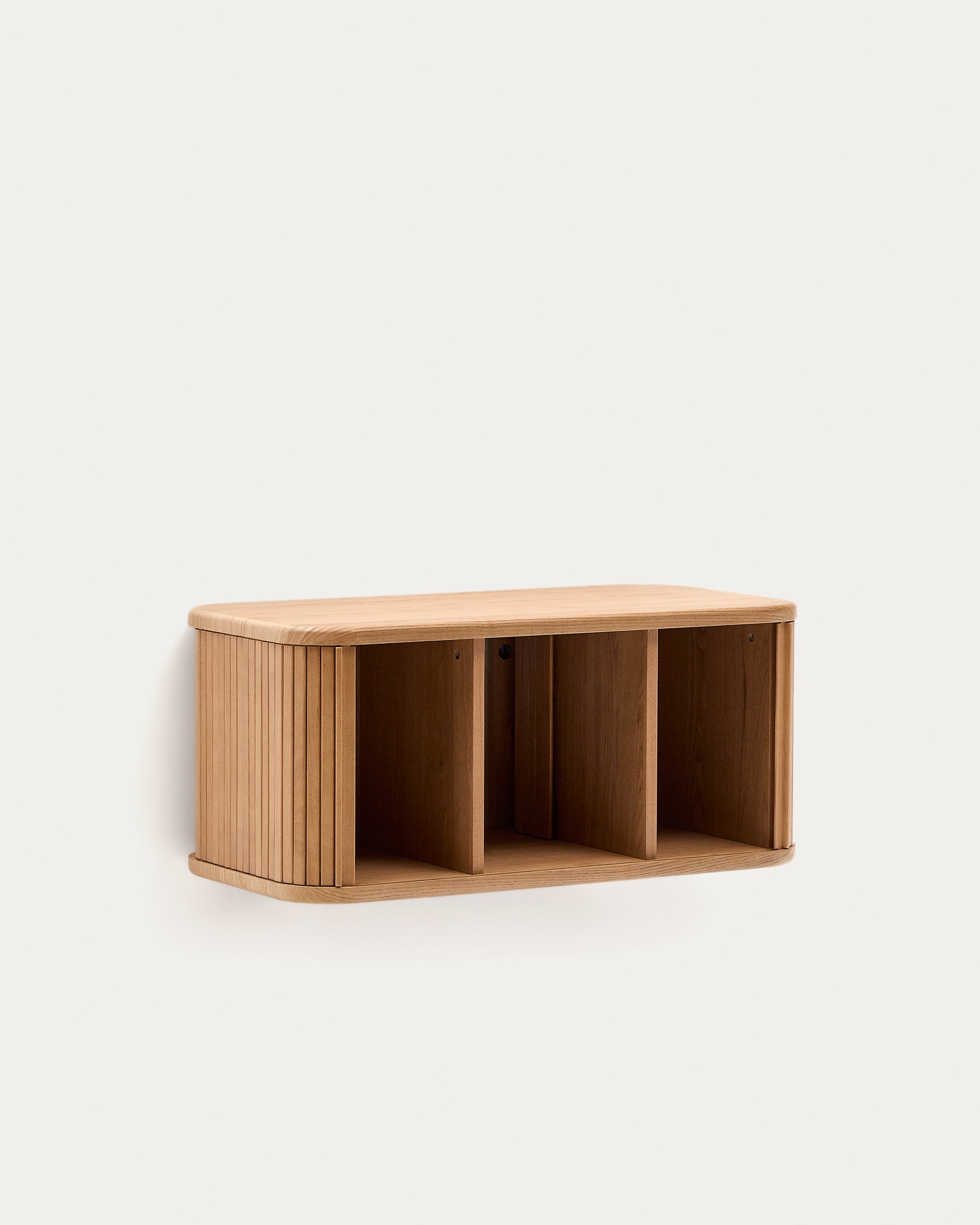 Mailen bathroom cupboard in ash veneer in a natural finish, 90 x 45 cm - Product View