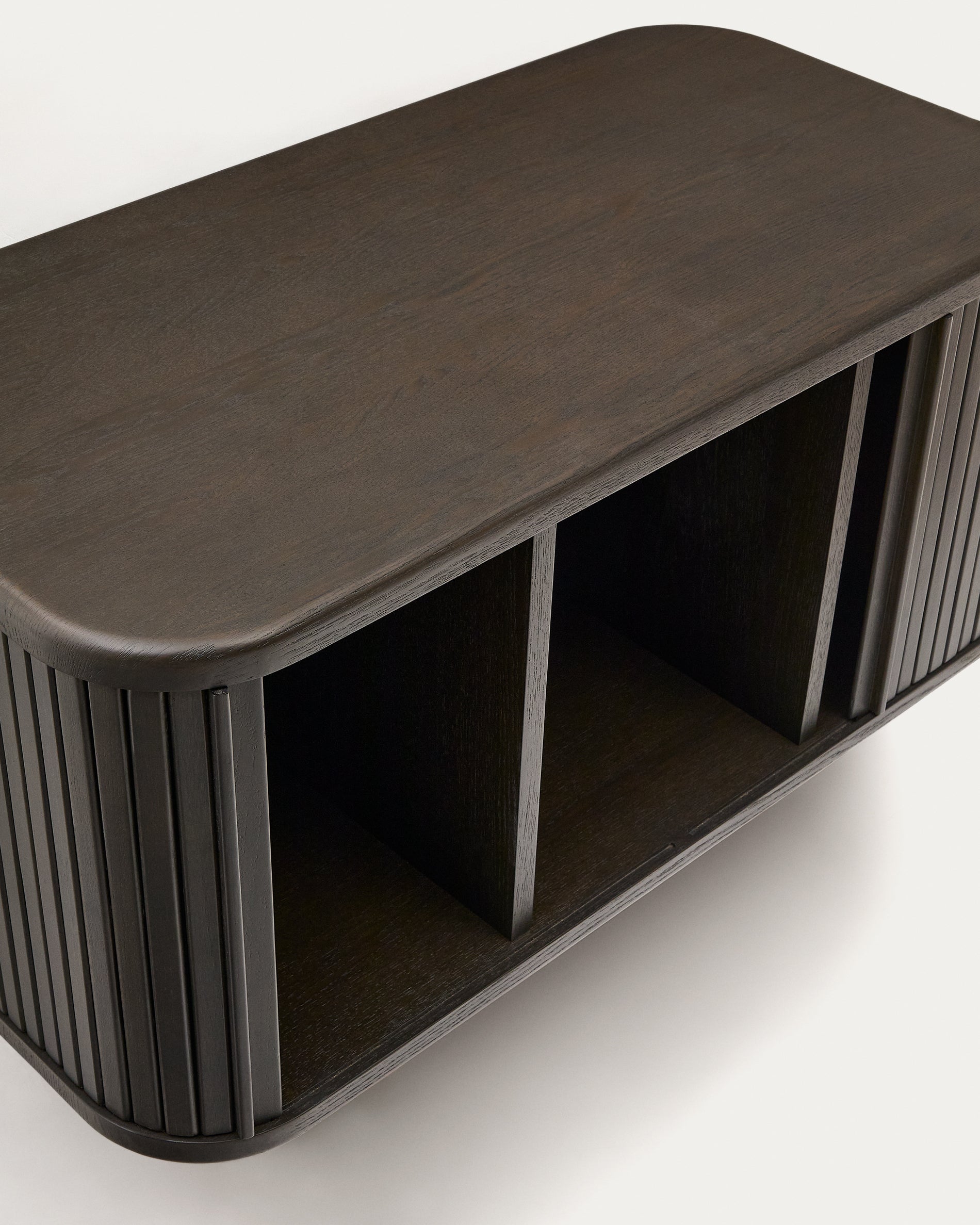 Mailen bathroom cupboard in ash veneer in a dark finish, 90 x 45 cm - Detail