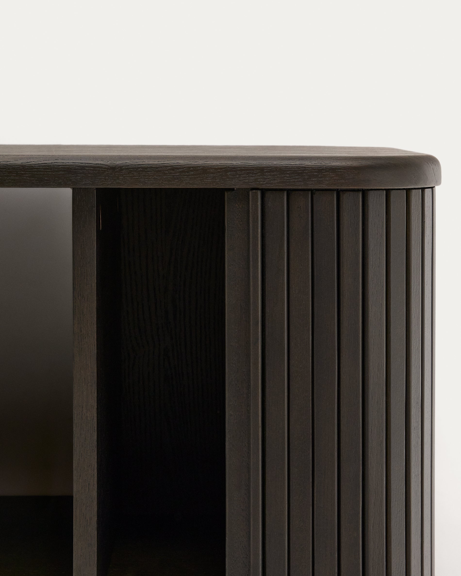 Mailen bathroom cupboard in ash veneer in a dark finish, 90 x 45 cm - Detail