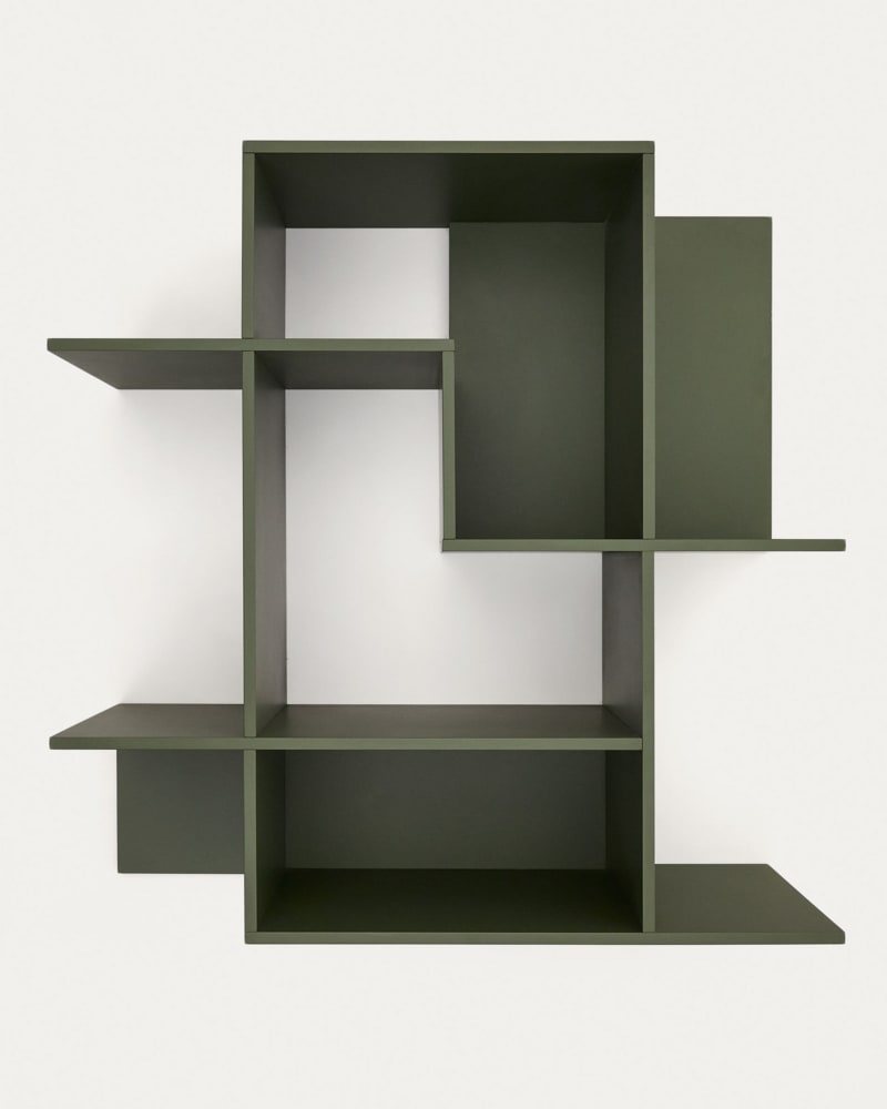 Ina modular shelving unit in green lacquered MDF 80 x 80cm FSC 100% - Product View