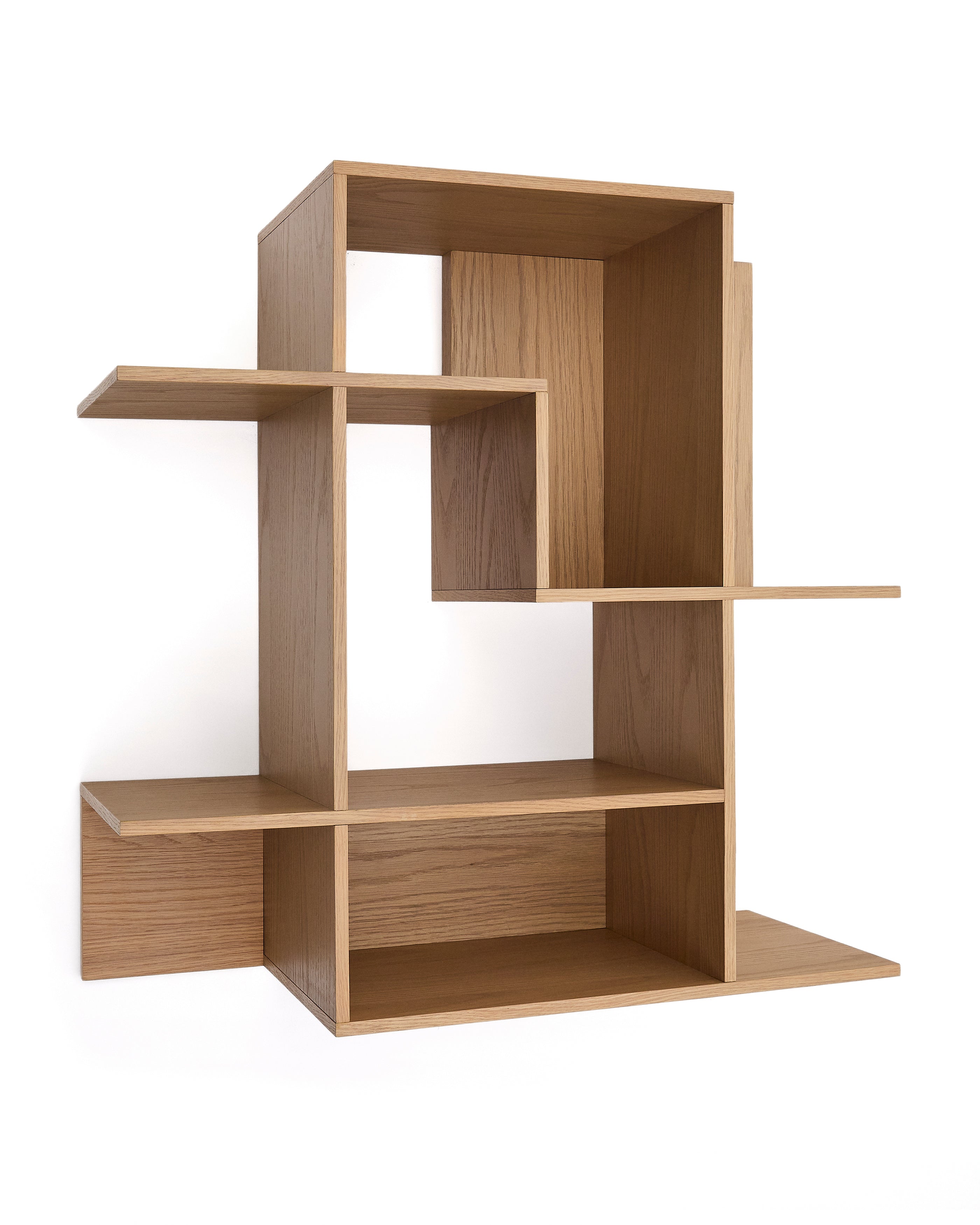 Ina modular shelving unit in oak veneer with natural finish 80 x 80cm FSC 100% - Product Image