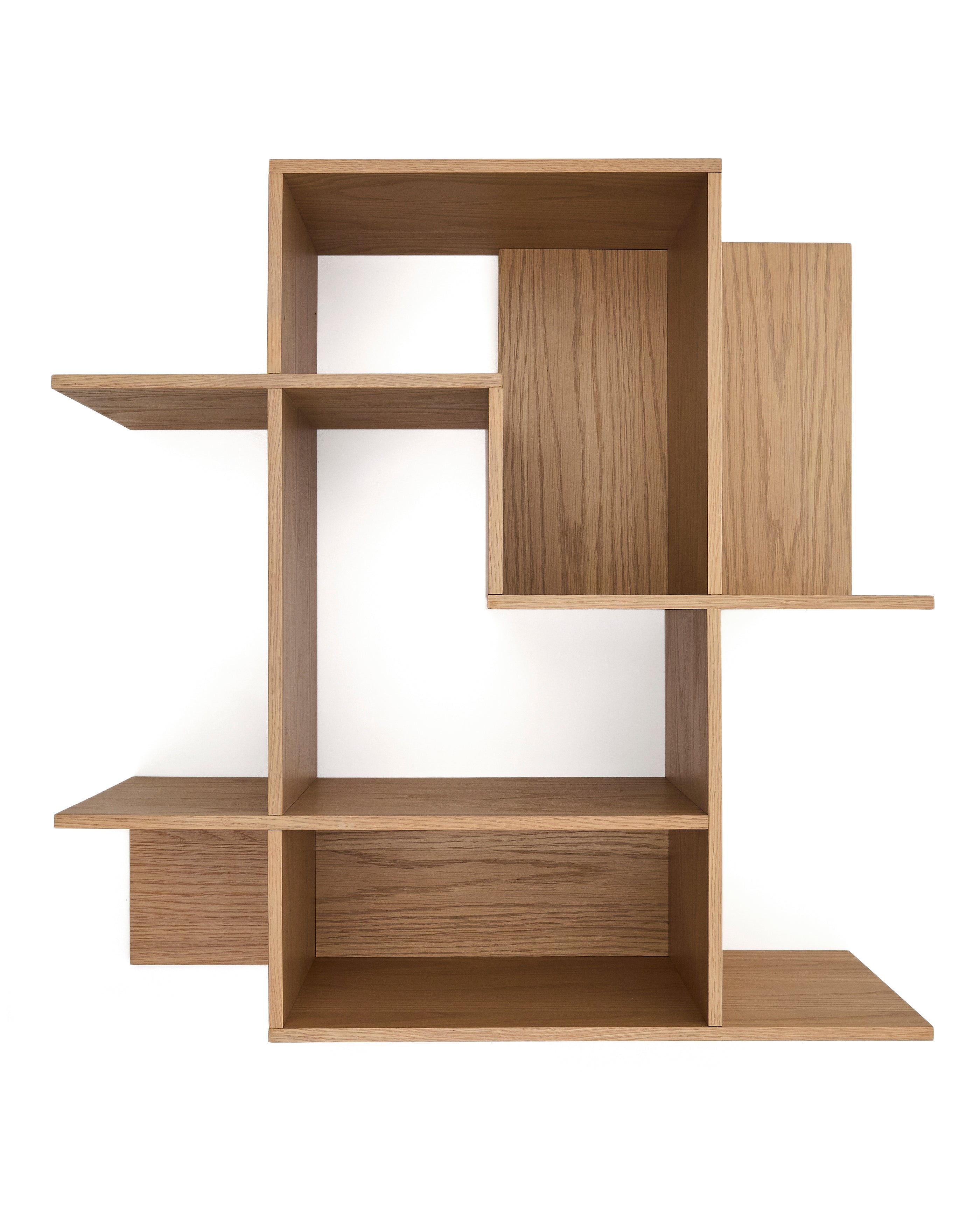 Ina modular shelving unit in oak veneer with natural finish 80 x 80cm FSC 100% - Product Image
